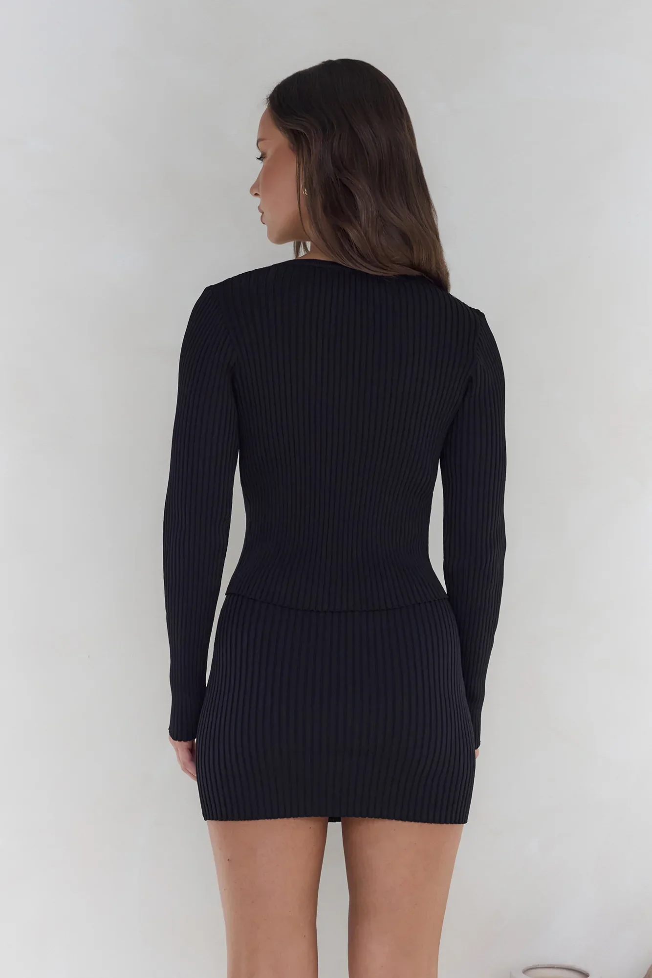 Snowdrop Knit Mini Skirt Black