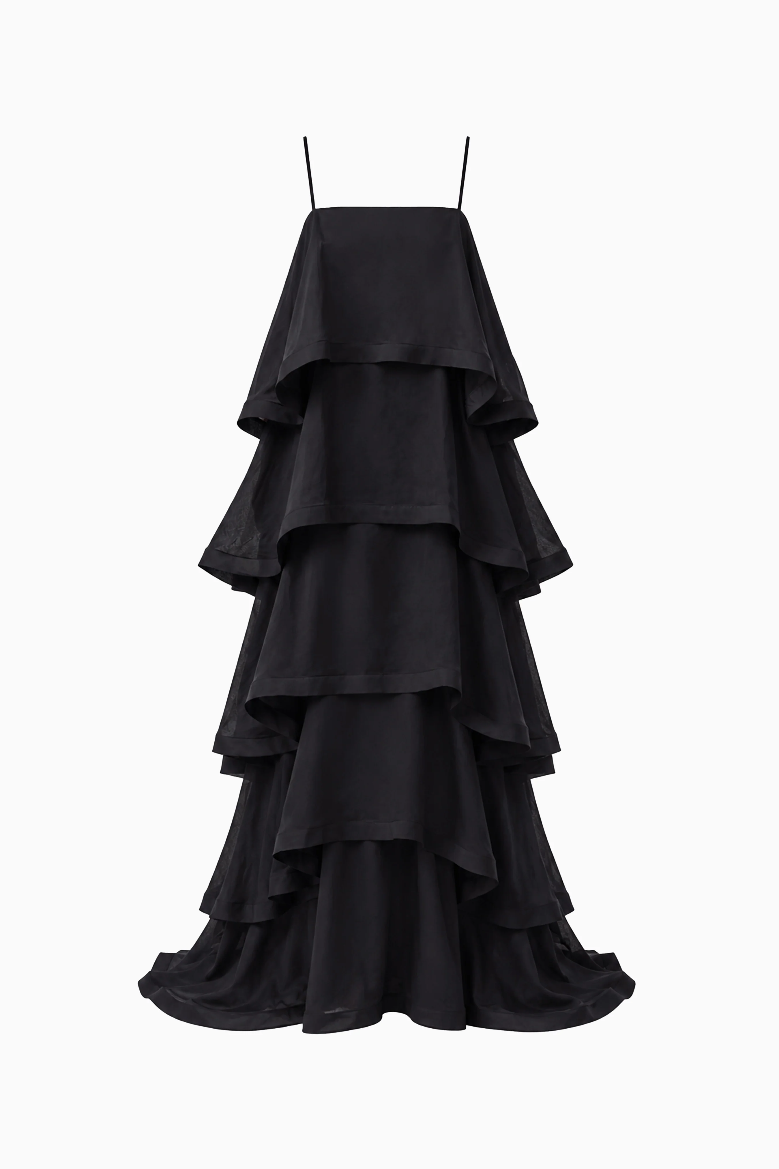 Tilly 5 Tiered Maxi Dress in Black