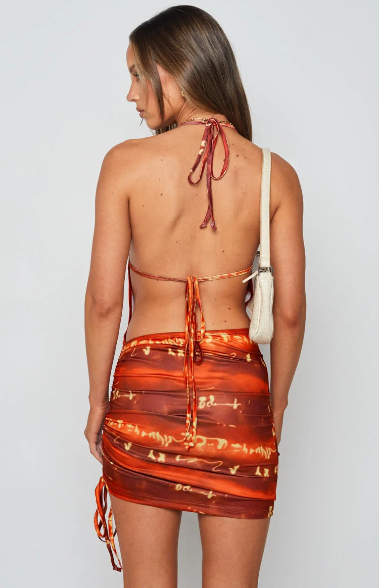Elysha Halter Mini Dress Red
