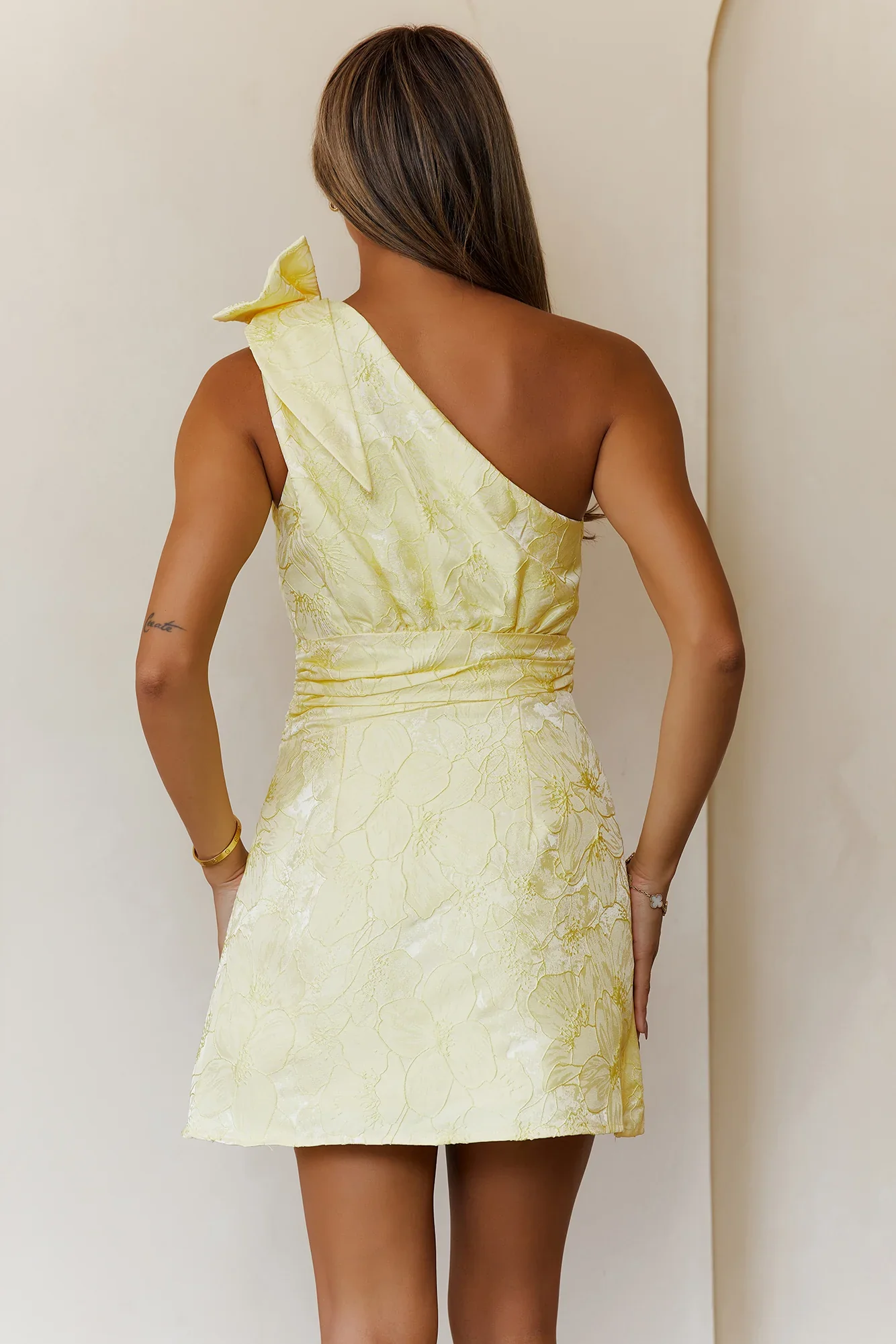 It Girl Approved One Shoulder Mini Dress Yellow - luluinthesky