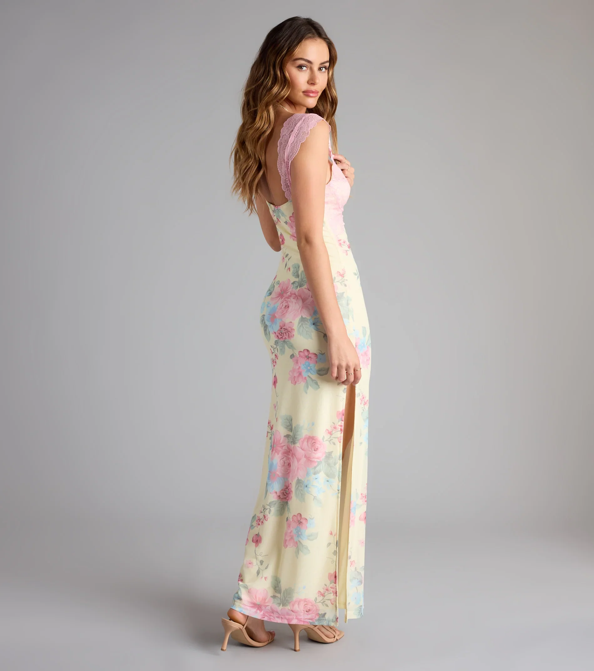Garden Party Chic Lace Floral Maxi Dress