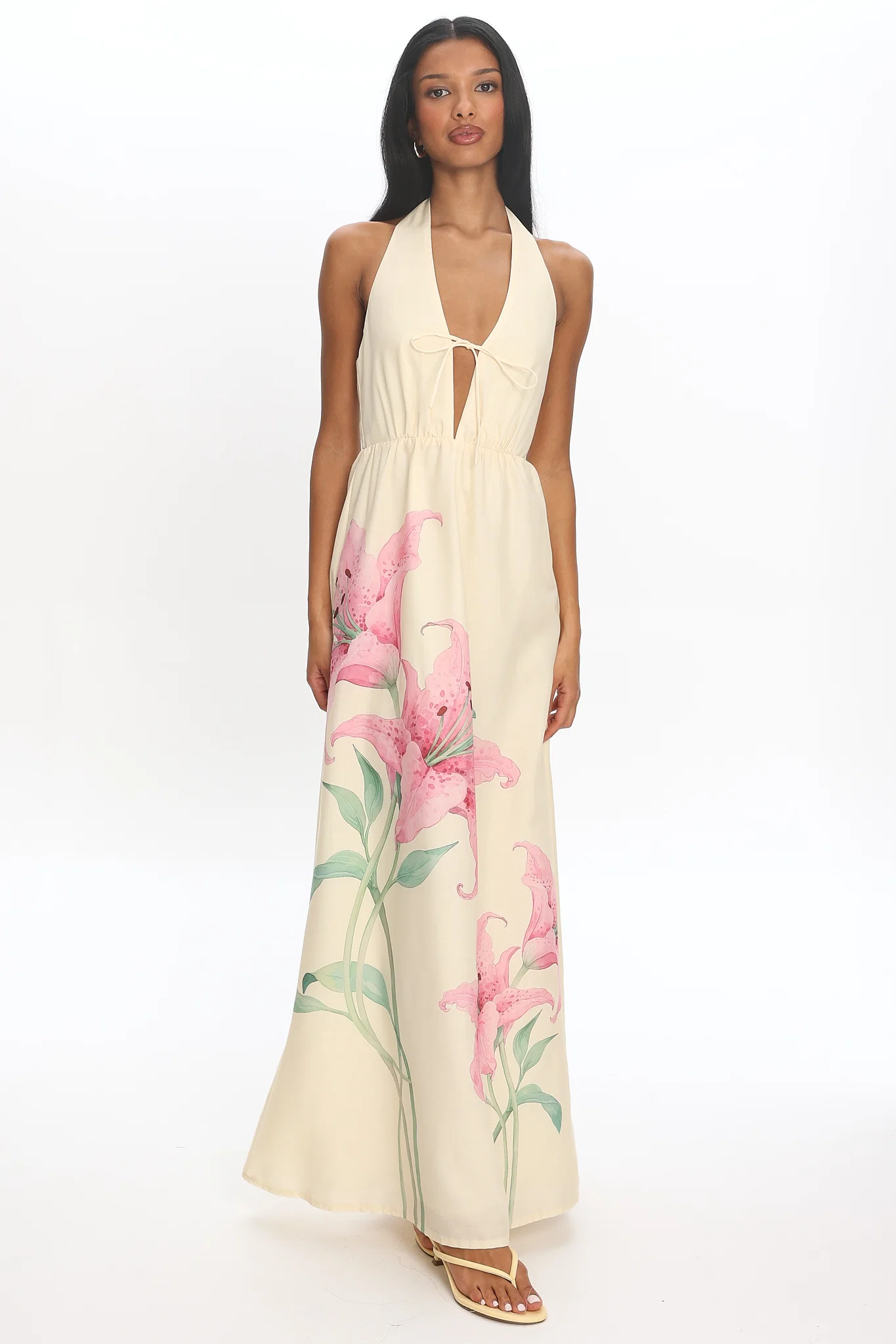 Frangipane Halter Maxi Dress Butter