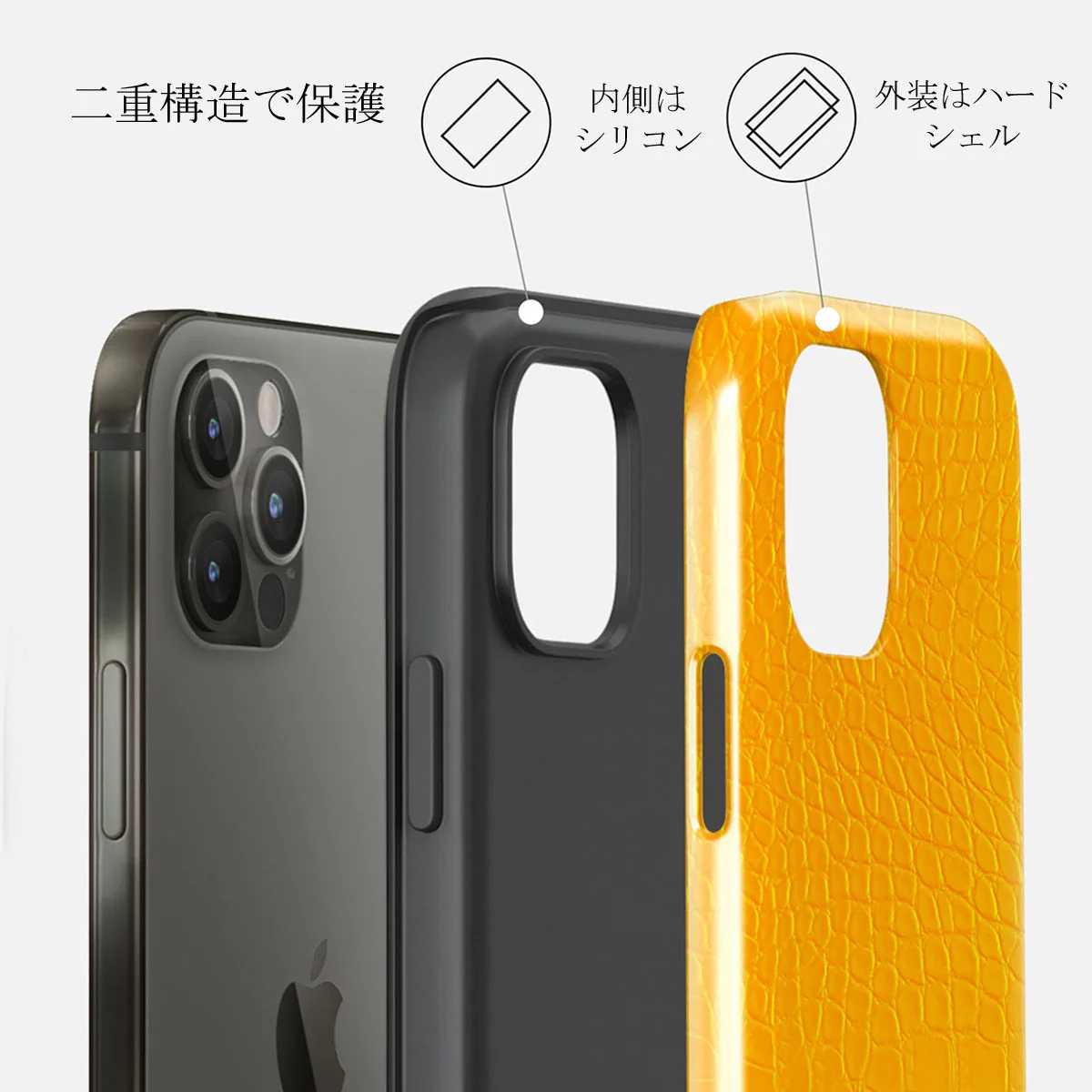 Canary Yellow - Snake Skin iPhone 12 Pro Max ケース