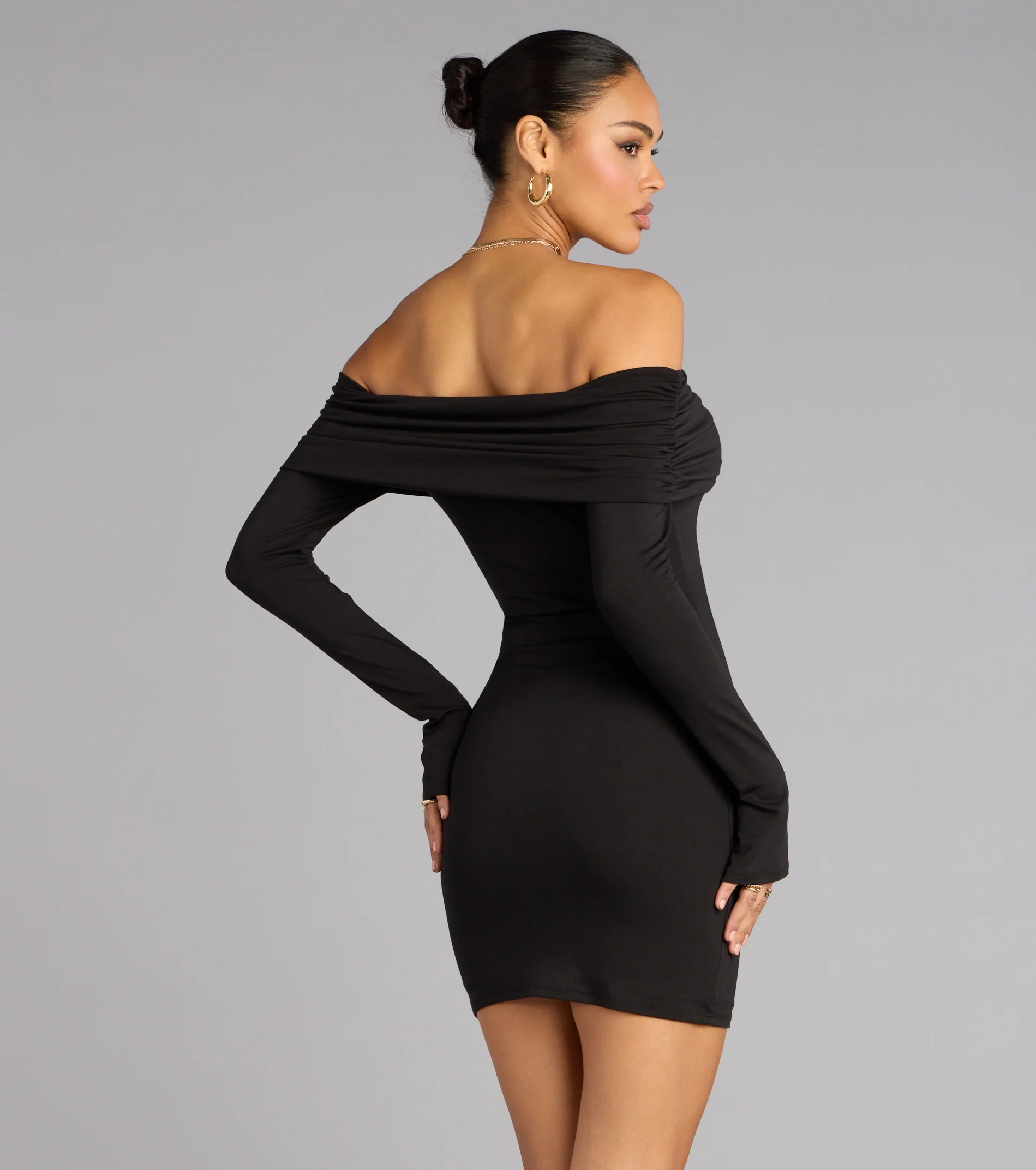 Golden Hour Off-The-Shoulder Mini Dress