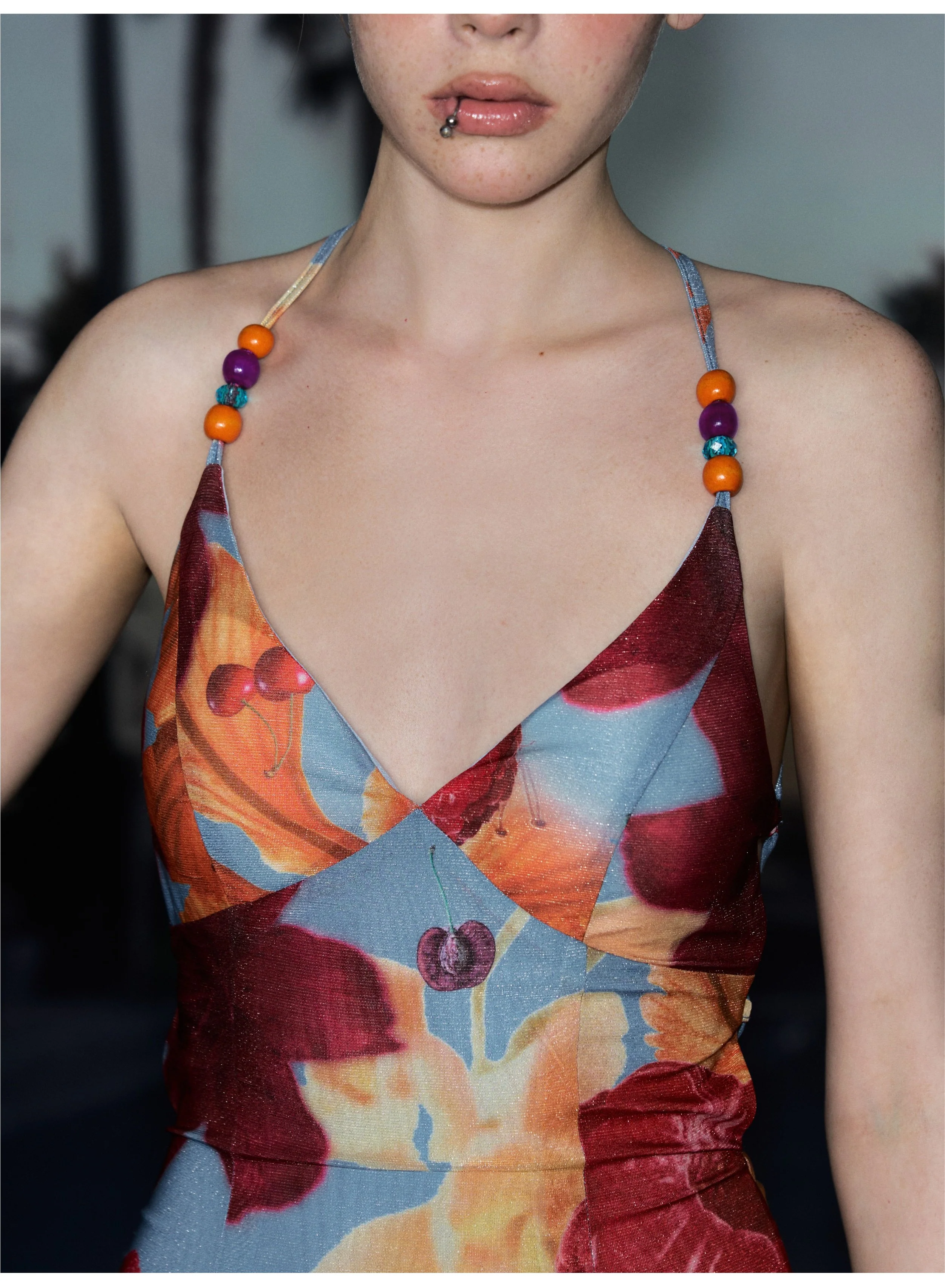 Fitted Backless Print Dress