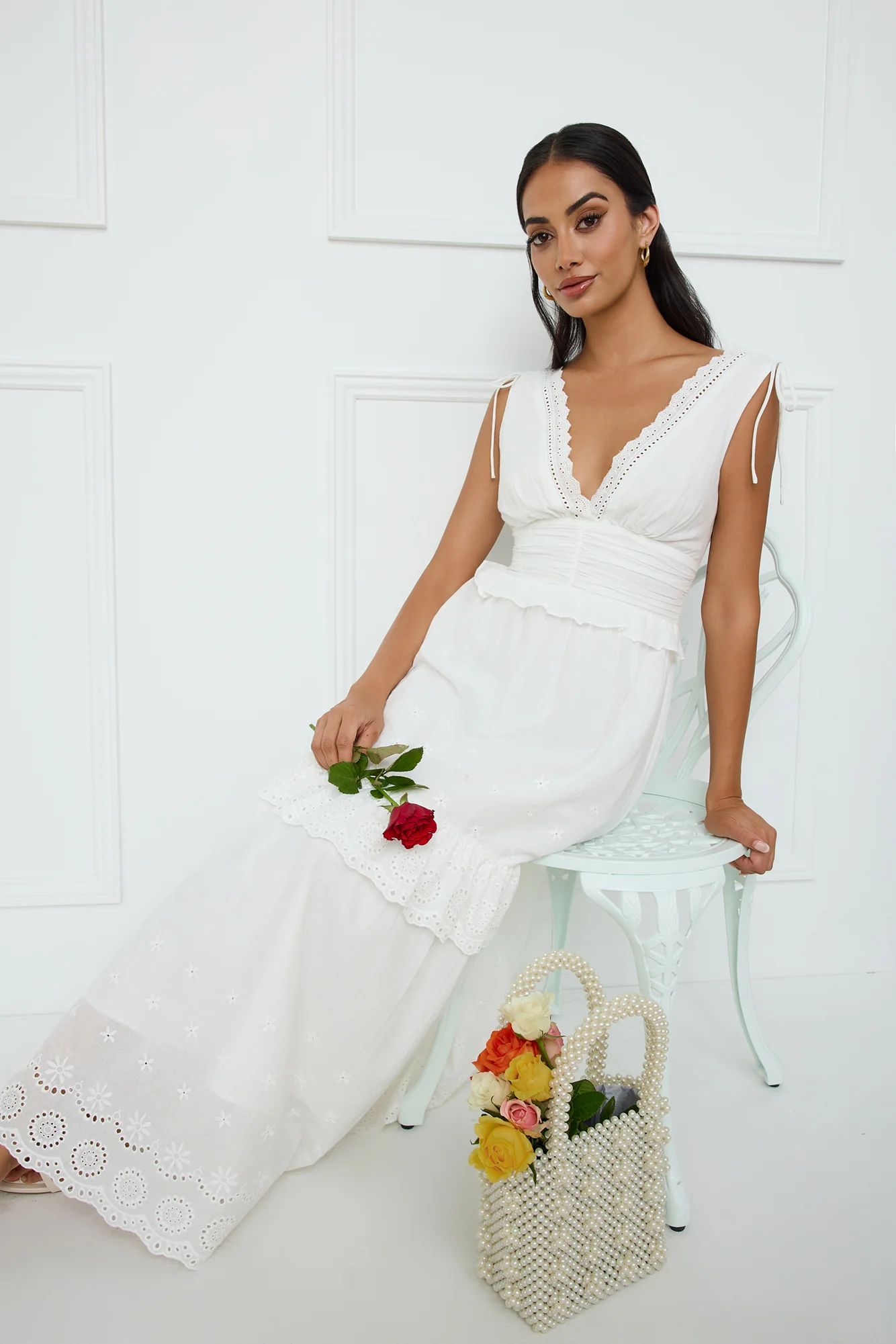 Desert Oasis Maxi Dress White - luluinthesky