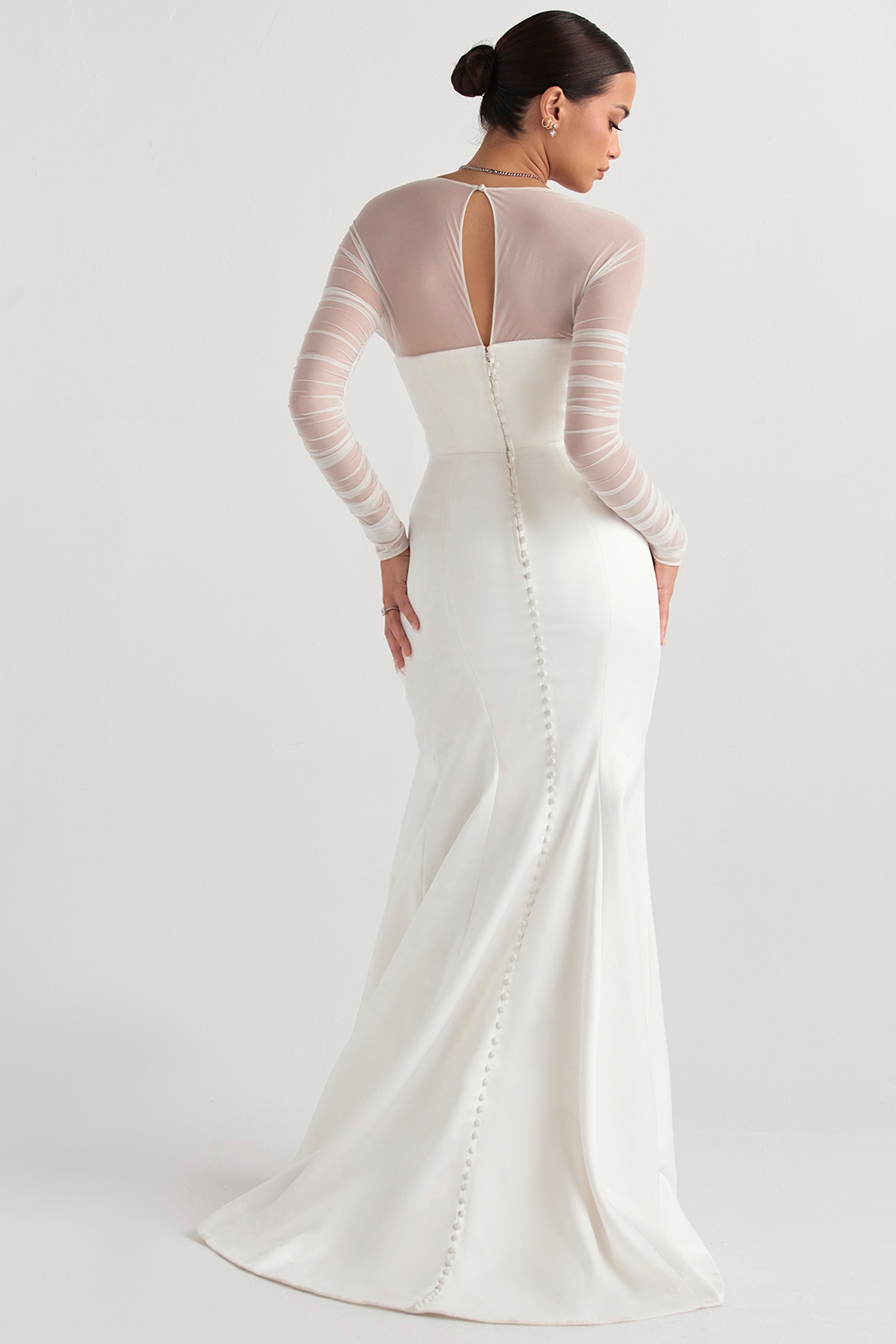 White Satin Bridal Gown