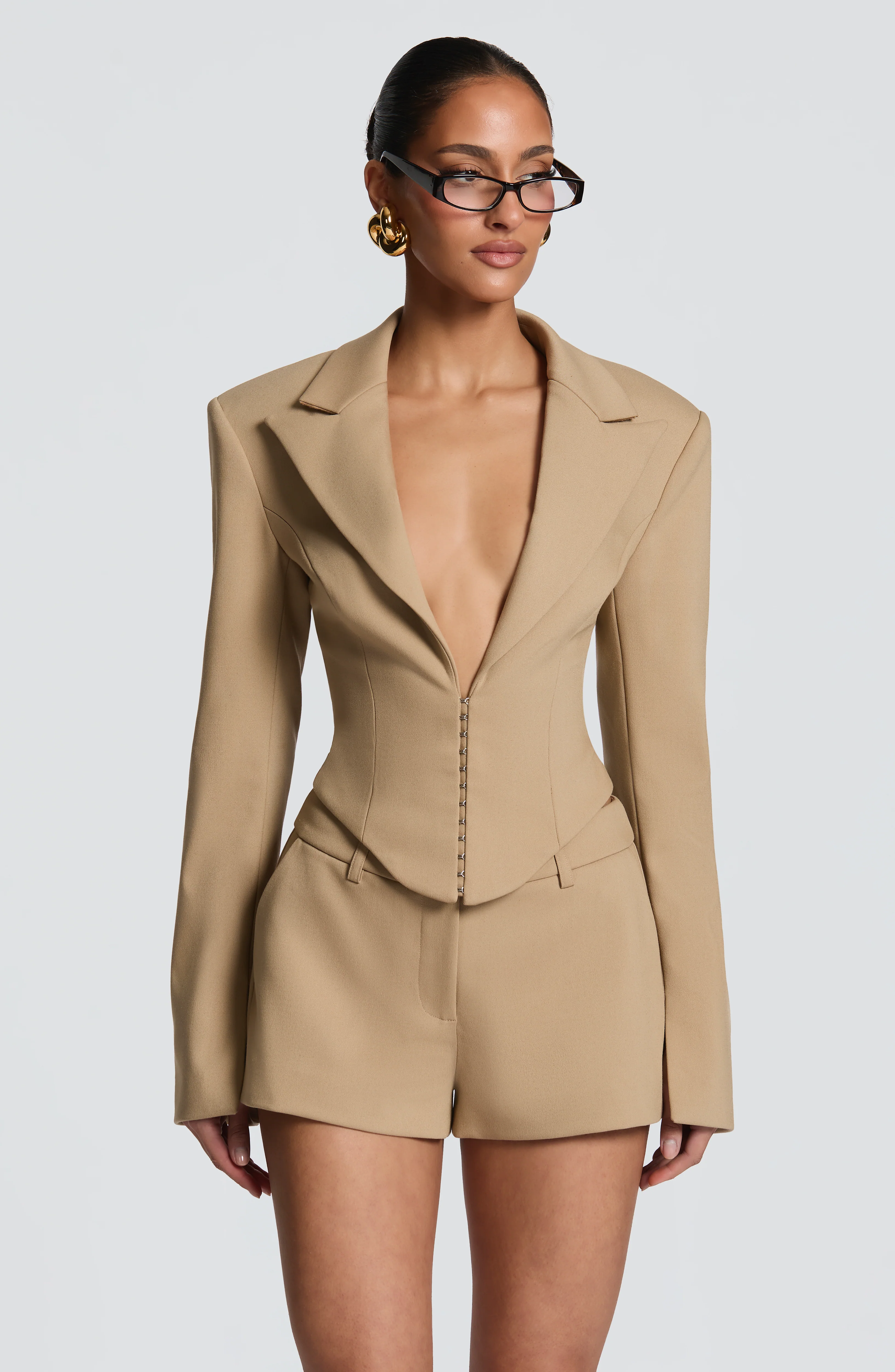 Agatha Cropped Blazer - Sand
