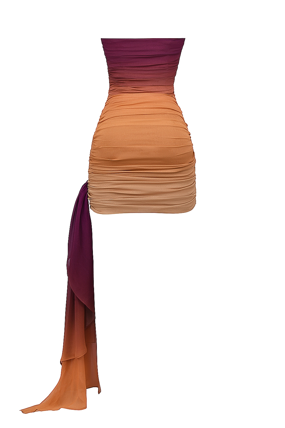 Ombre Mesh Strapless Mini Dress