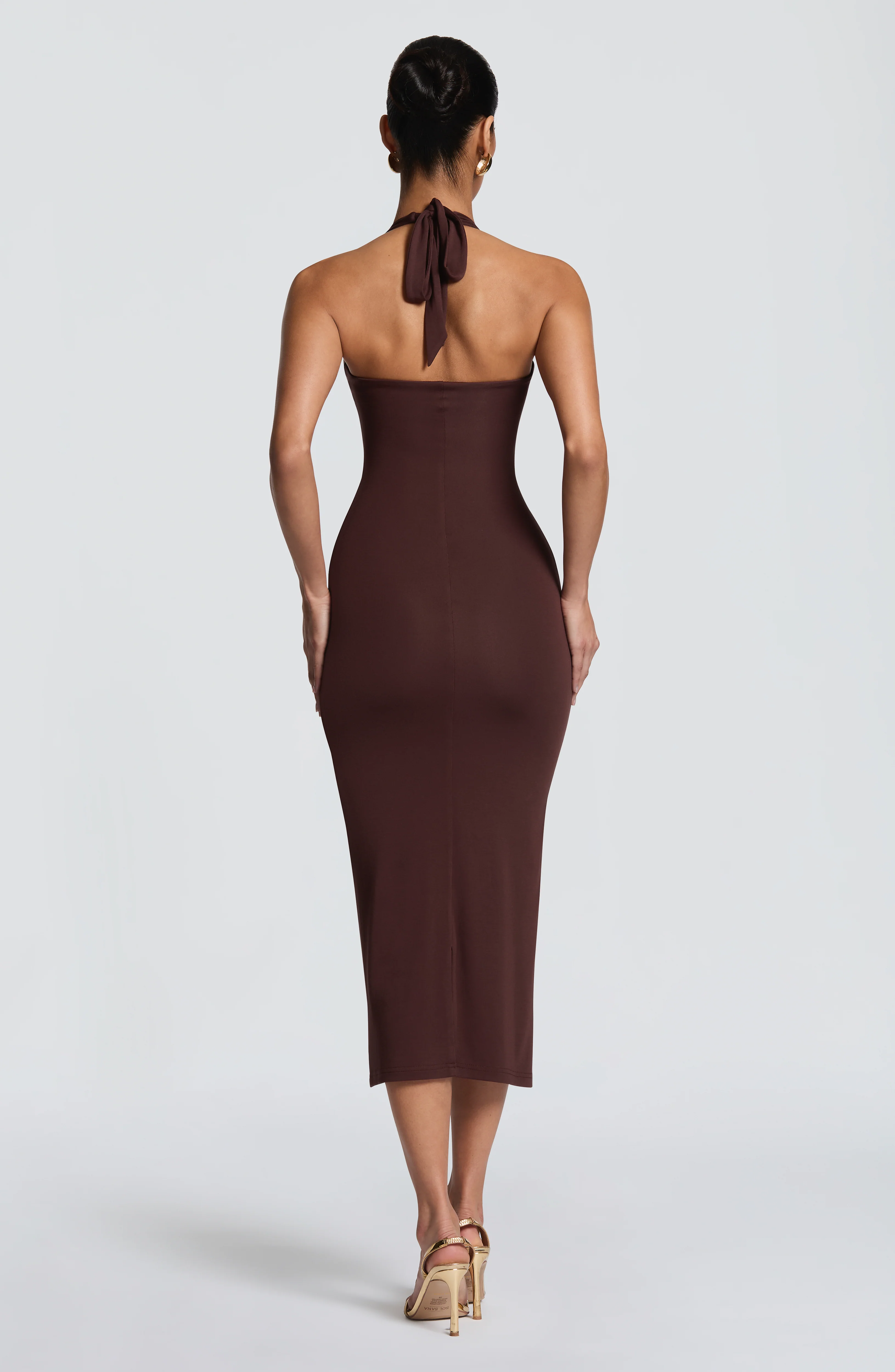 Roberta Midi Dress - Plum Brown