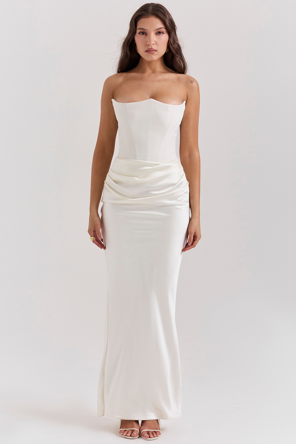 Ivory Strapless Corset Dress