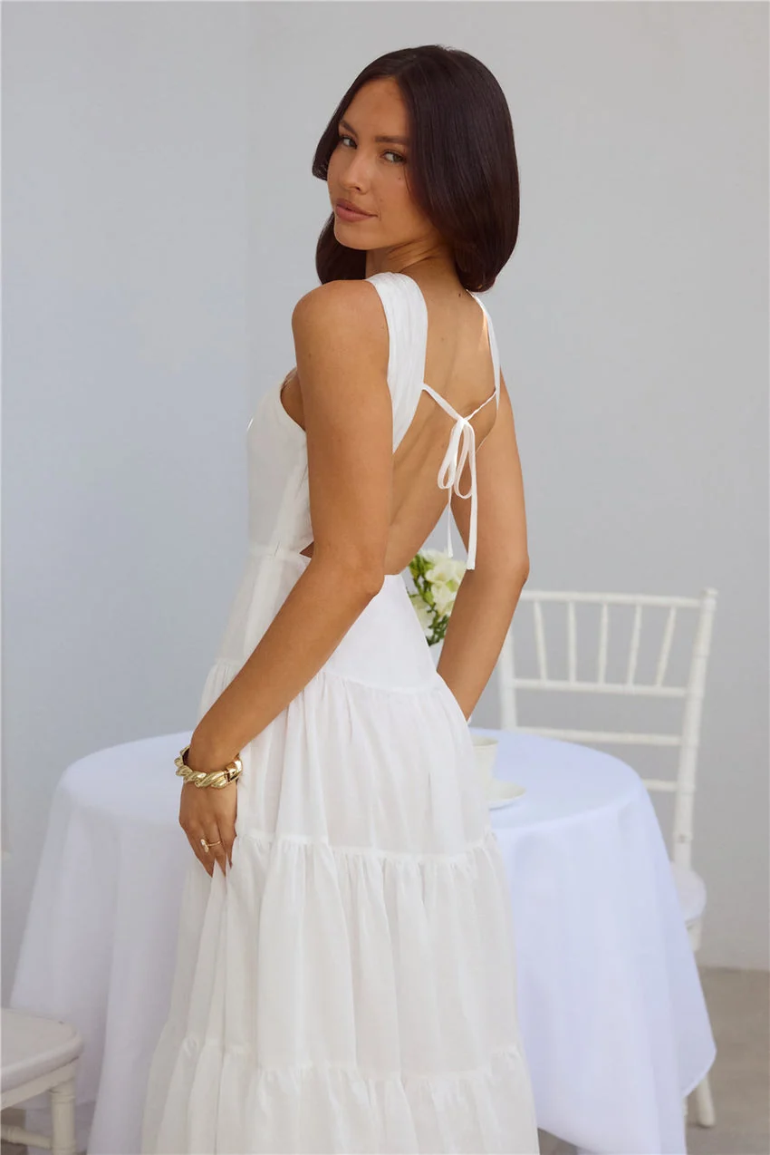 Shell Seekers Maxi Dress White - luluinthesky