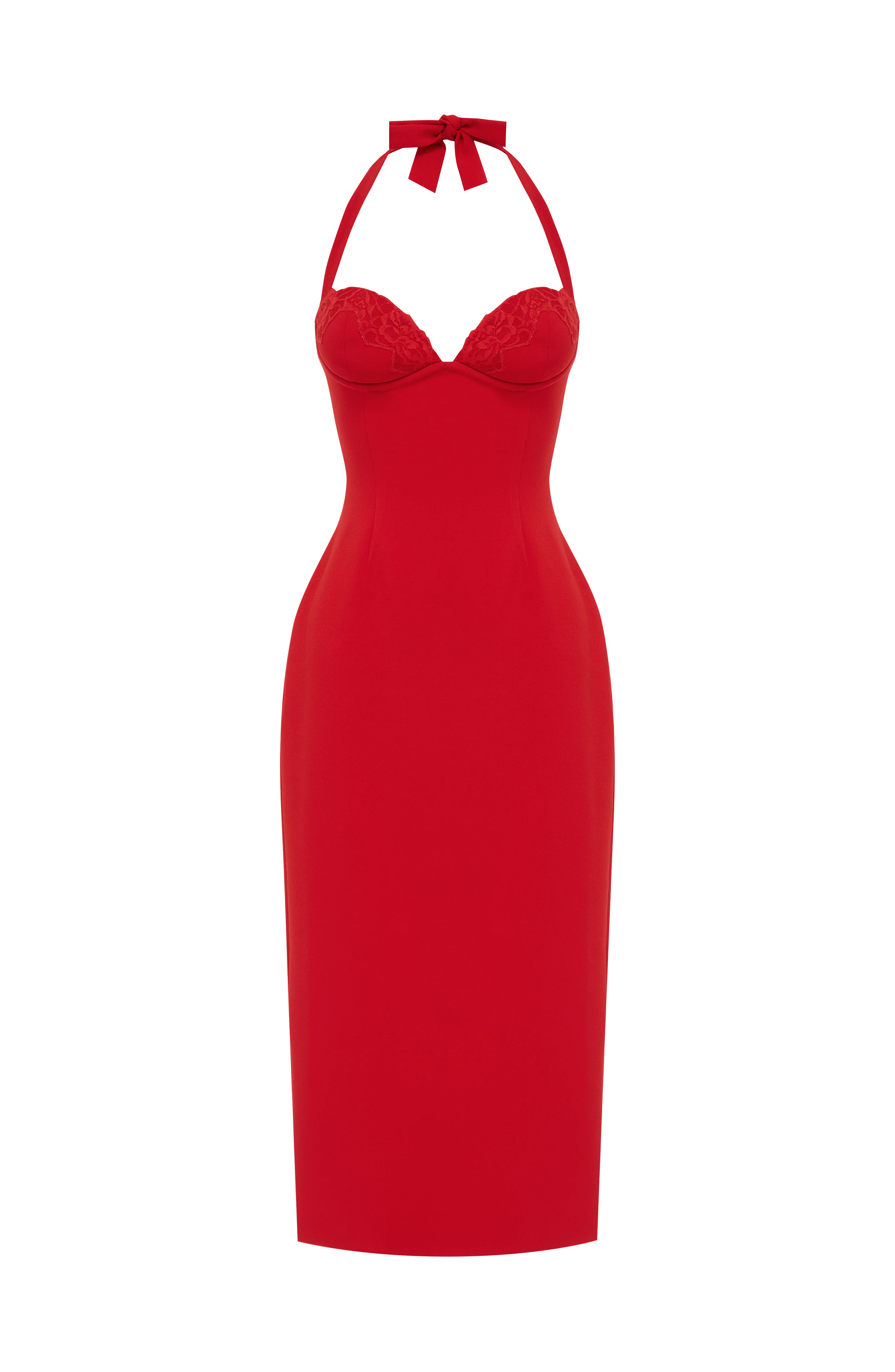 Cassia Midi Dress - Red