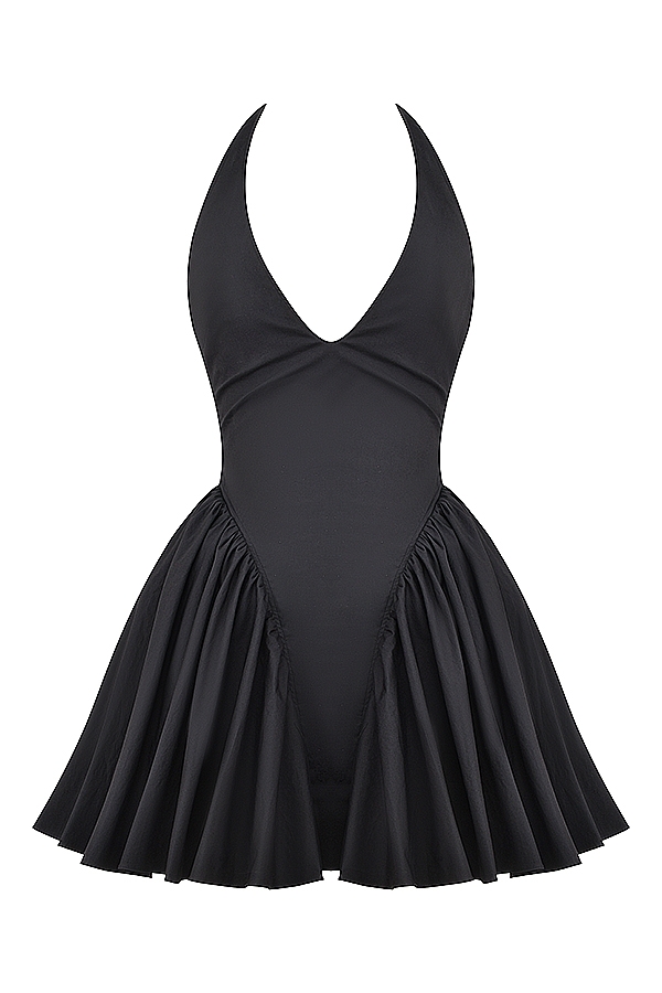 Black Halter Mini Dress