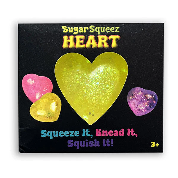 SugarSqueez Squishies® Glitter Heart Maltose Fidget Stress Ball (1pc) Assorted Colors