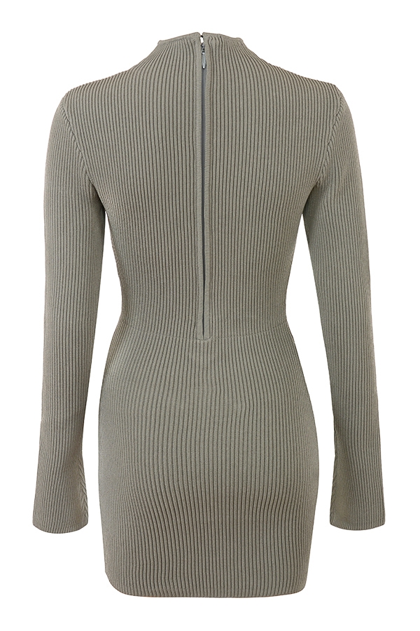 Artichoke Knit Lace Up Dress