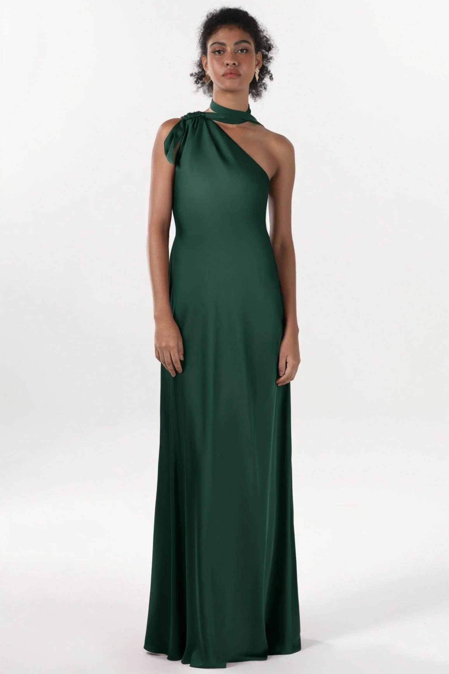 Sheath-Column Maxi Luxe Satin Formal Dress CS0607