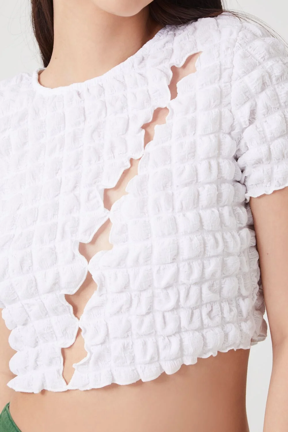 Textured Cutout Crop Top