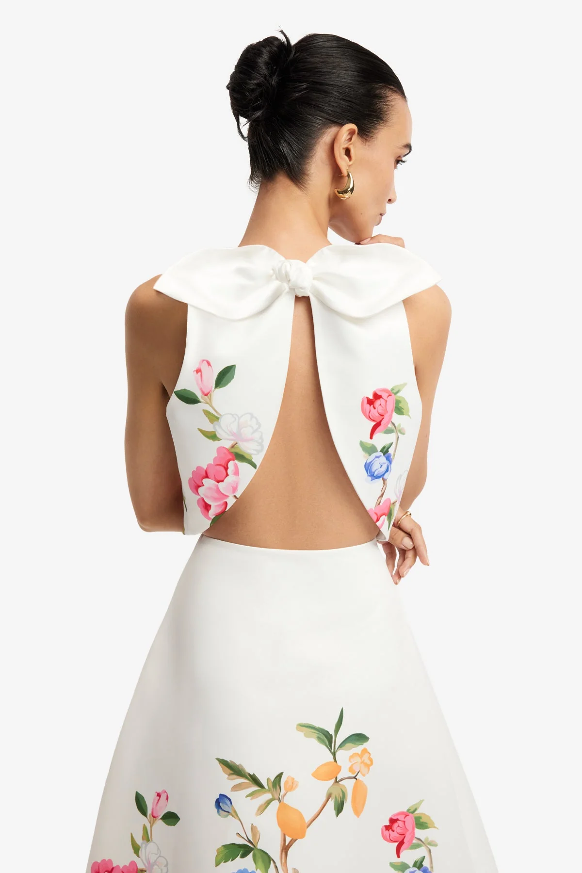 Clara Maxi Skirt - Lemon Vine Print in Snow