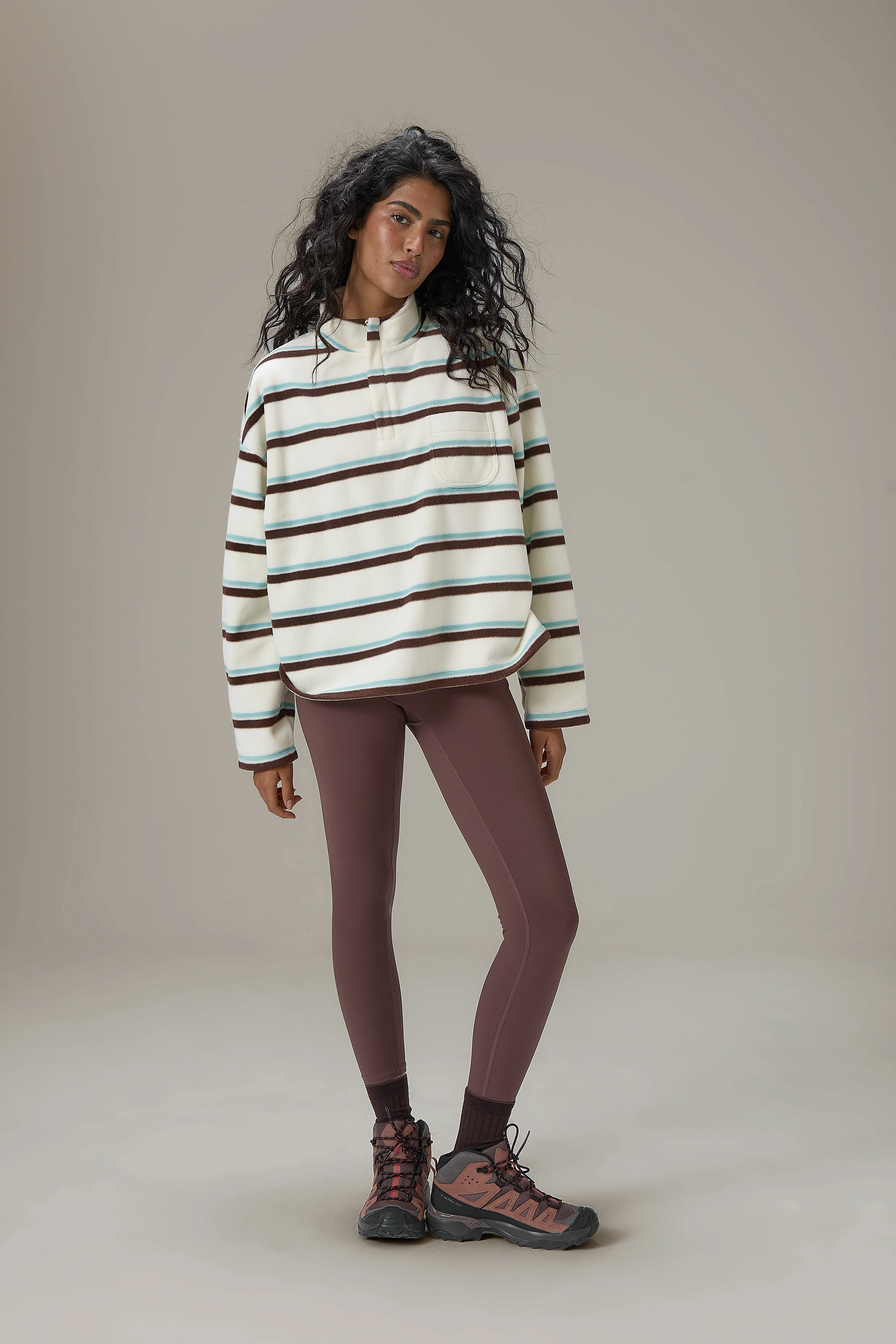 Benson Striped Zip Pullover Fleece