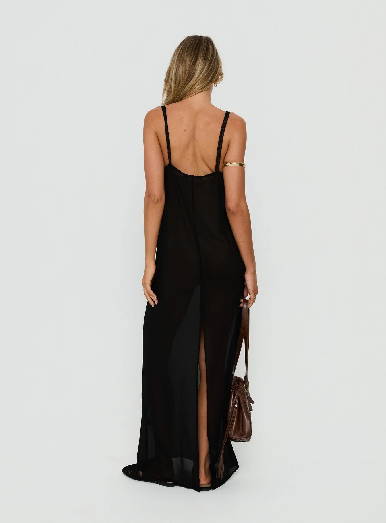Glacial Sheer Maxi Dress Noir
