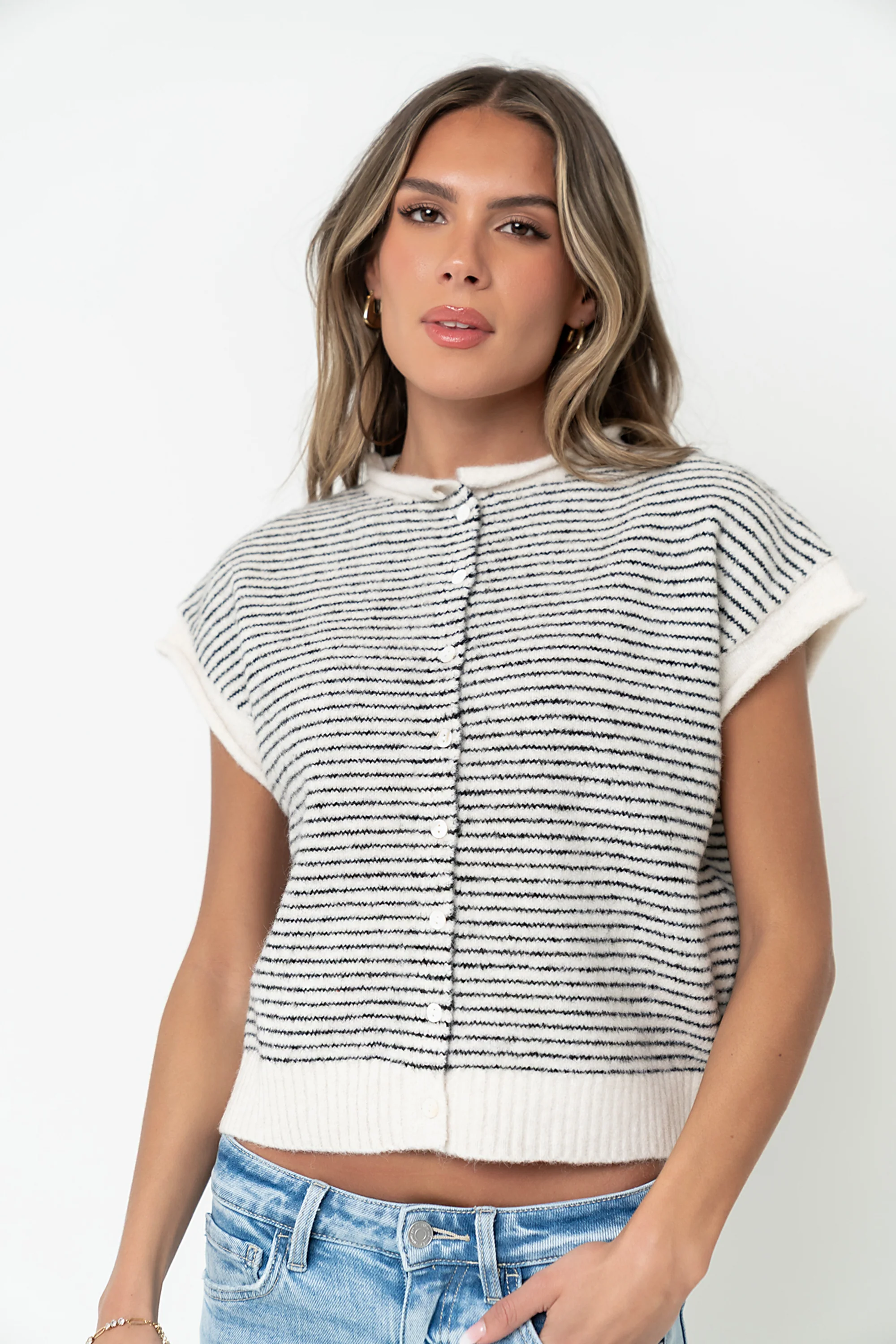 Percey Knit Cardigan in White