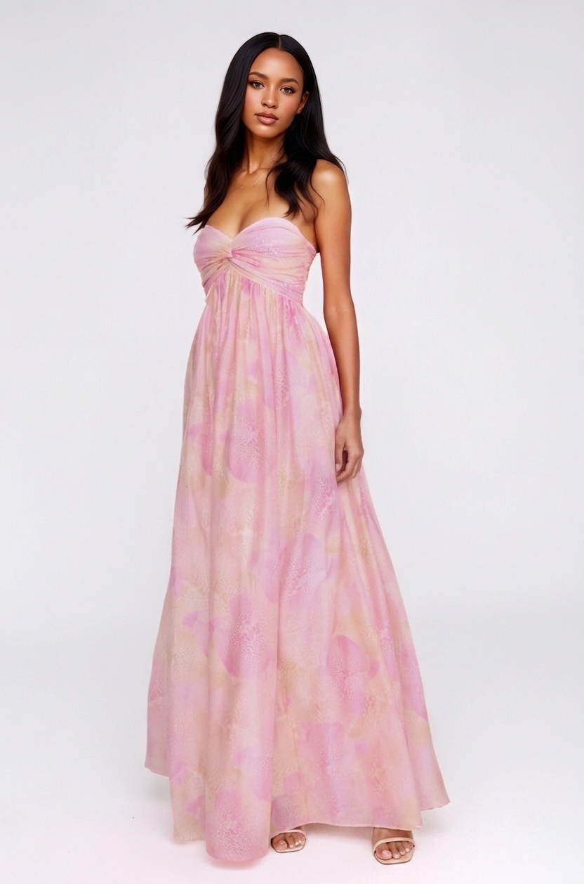 Twilight Spell Strapless Maxi Dress Floral