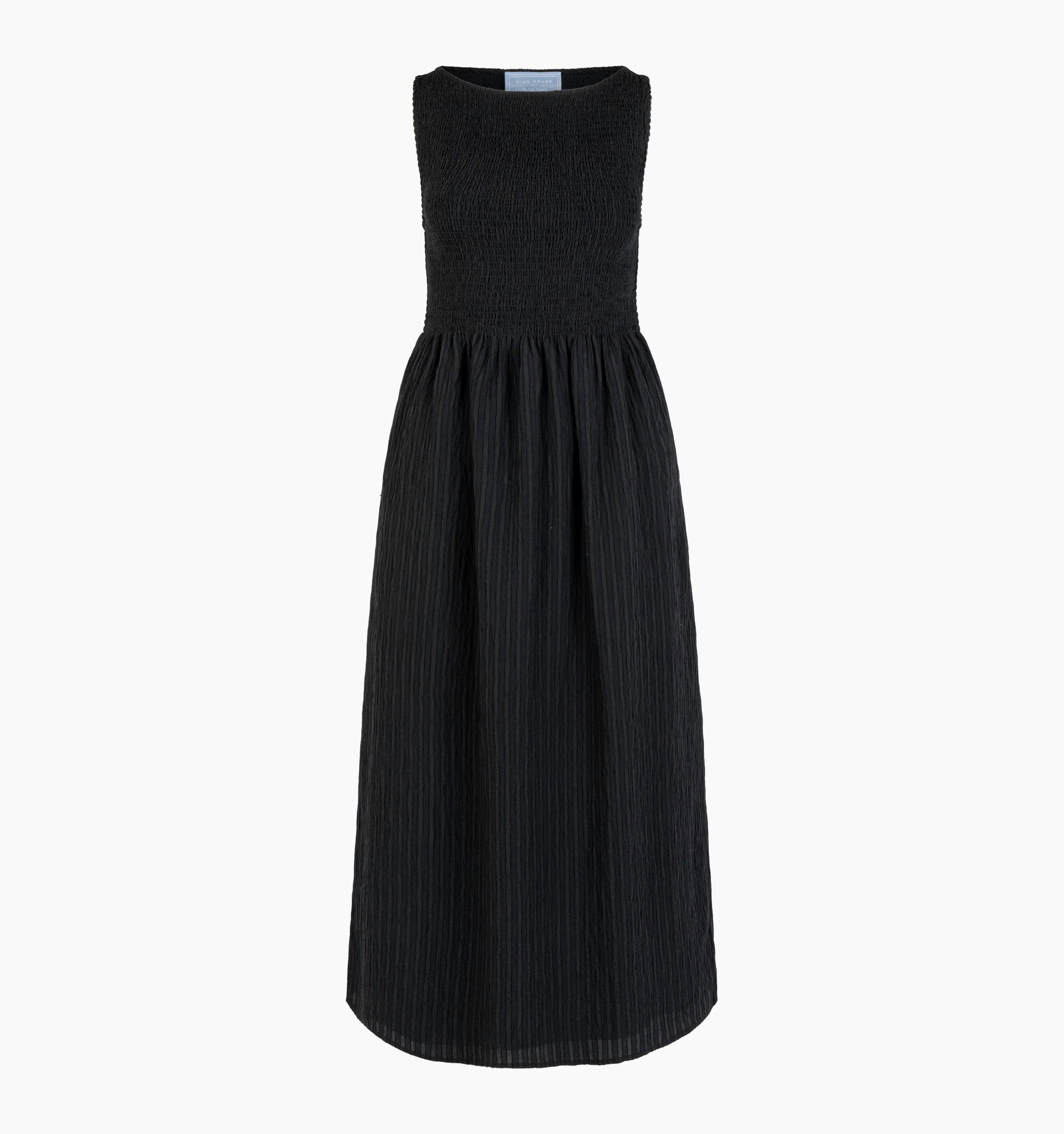 The Cosima Nap Dress - Black Tonal Seersucker