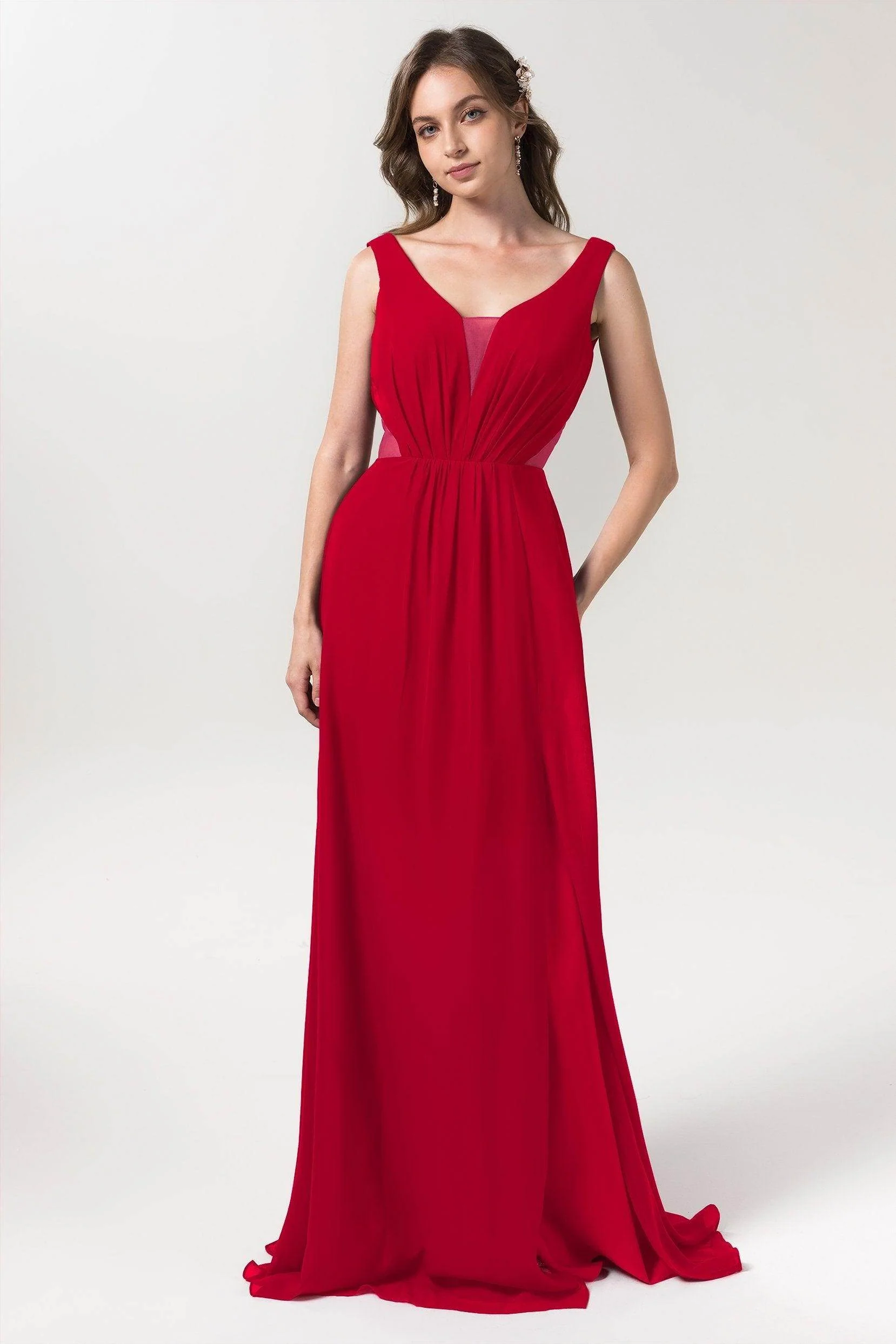 A-Line Floor Length Chiffon Bridesmaid Dress CB0559