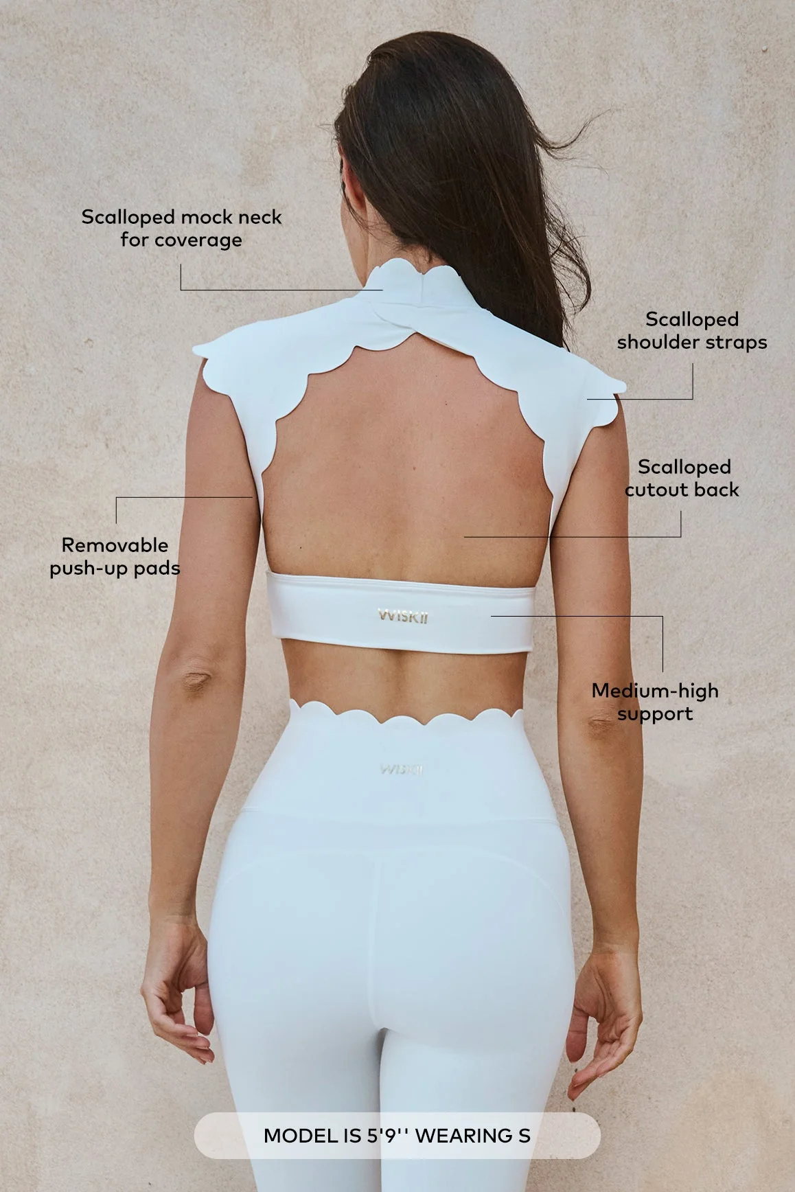 Scallop Cutout Mock Neck Bra