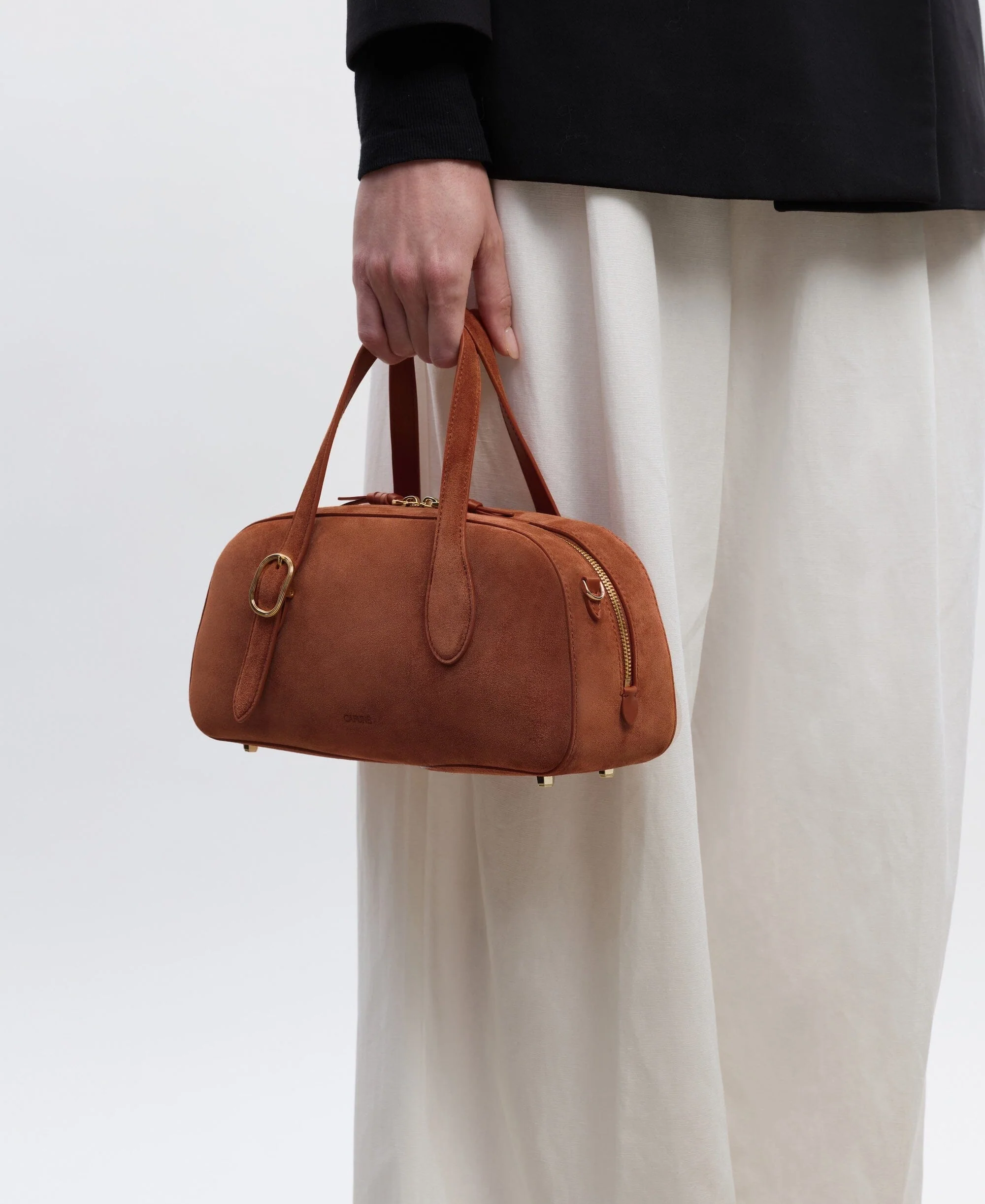 Small Asra Boston Bag - Terracotta(Suede)