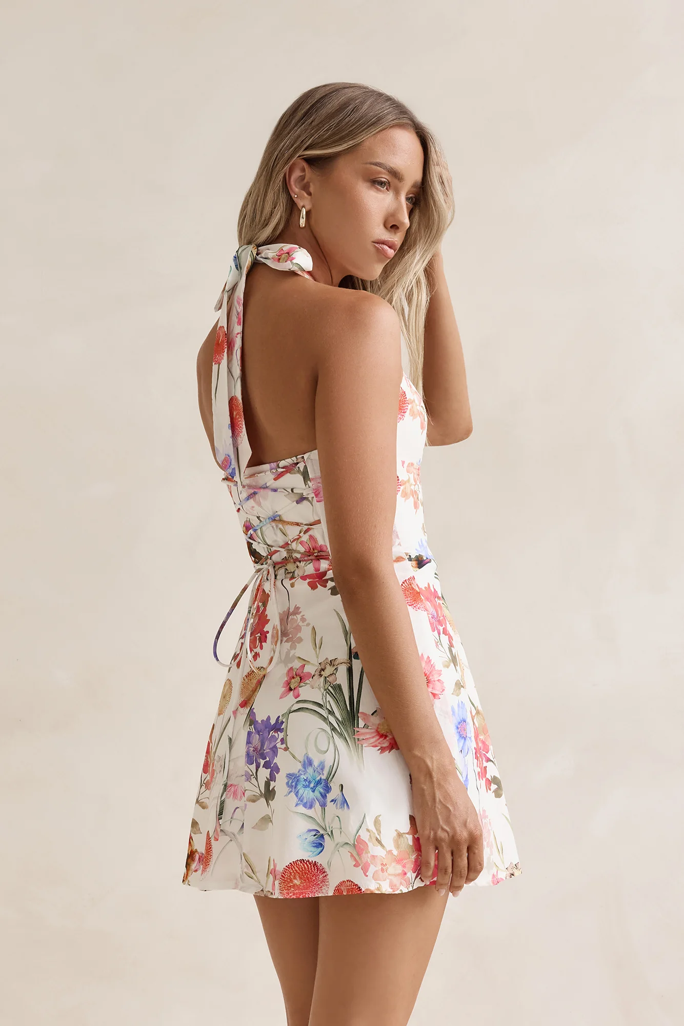 Wildflowers Halter Mini Dress Multi - luluinthesky