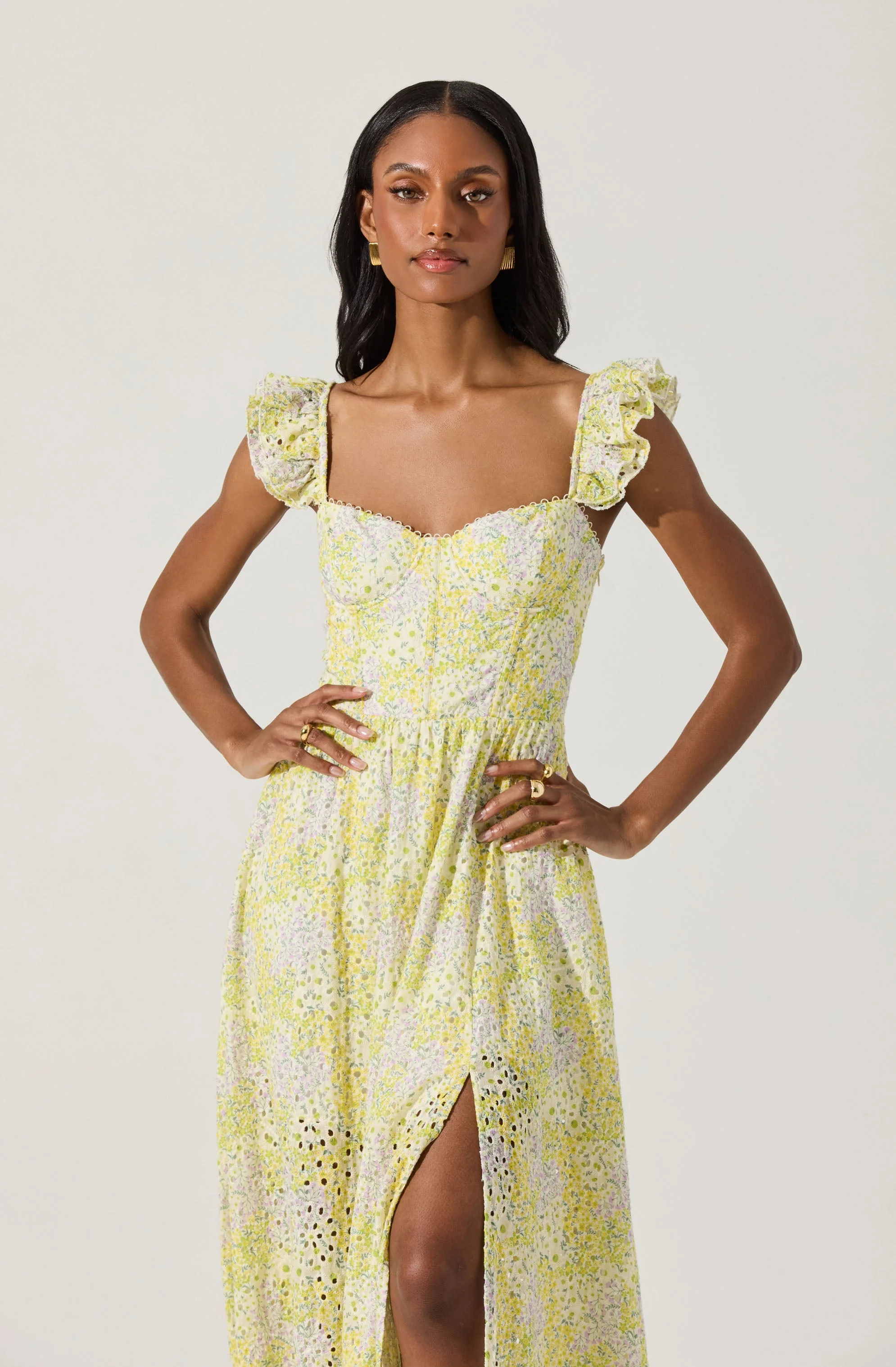 Wedelia Eyelet Bustier Midi Dress