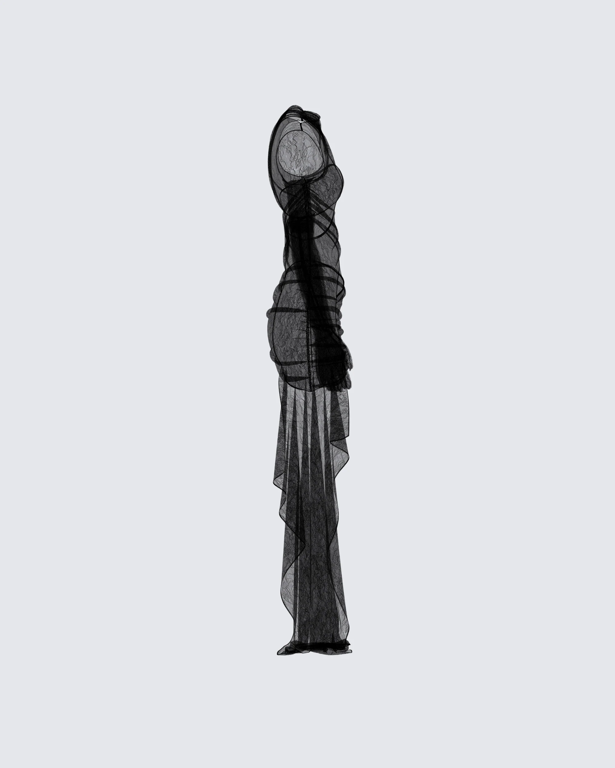 Serena Black Mini Dress and Gloves