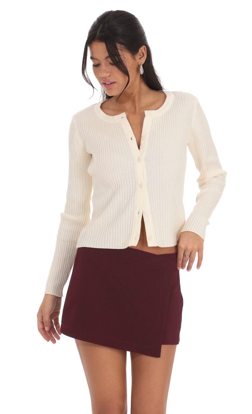 Overlap Skort in Burgundy