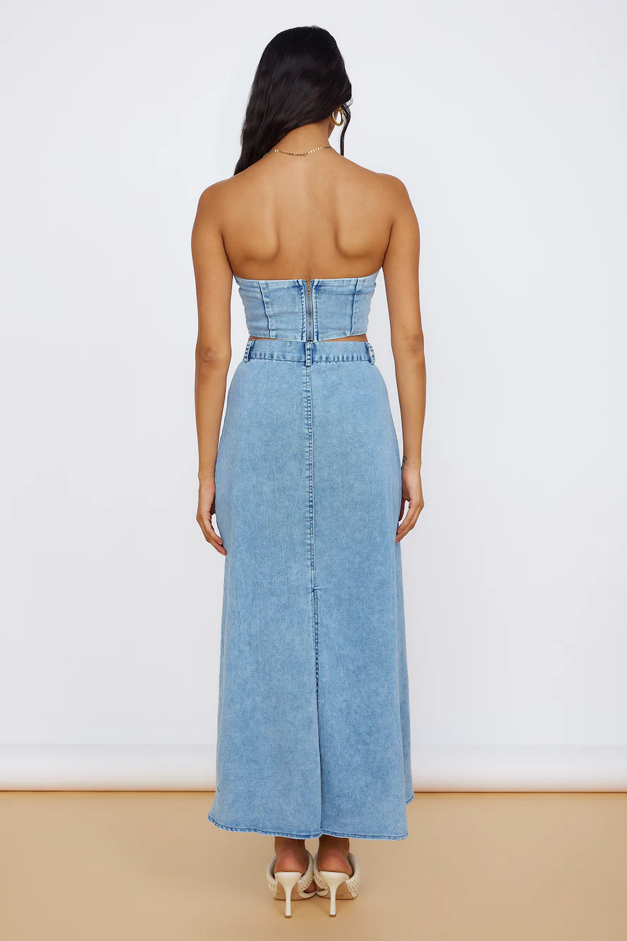 Starlit Symphony Crop Top Denim