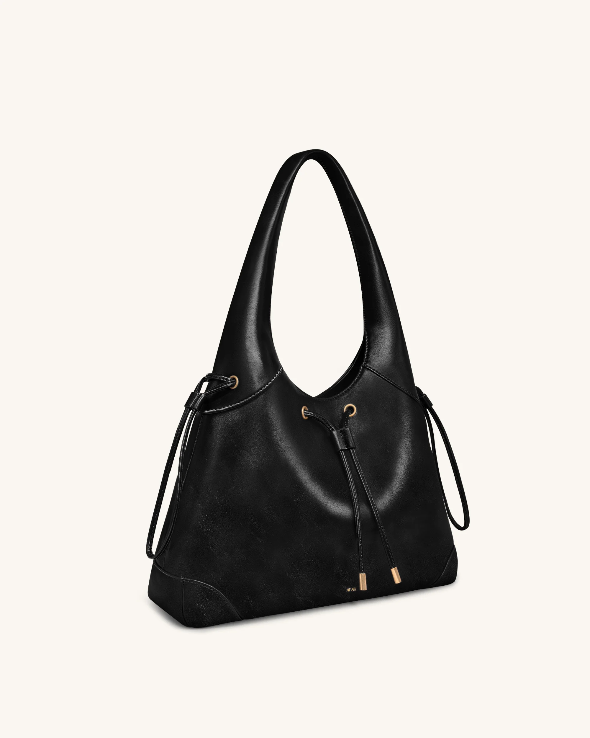 Celandra Drawstring Hobo Bag - Black