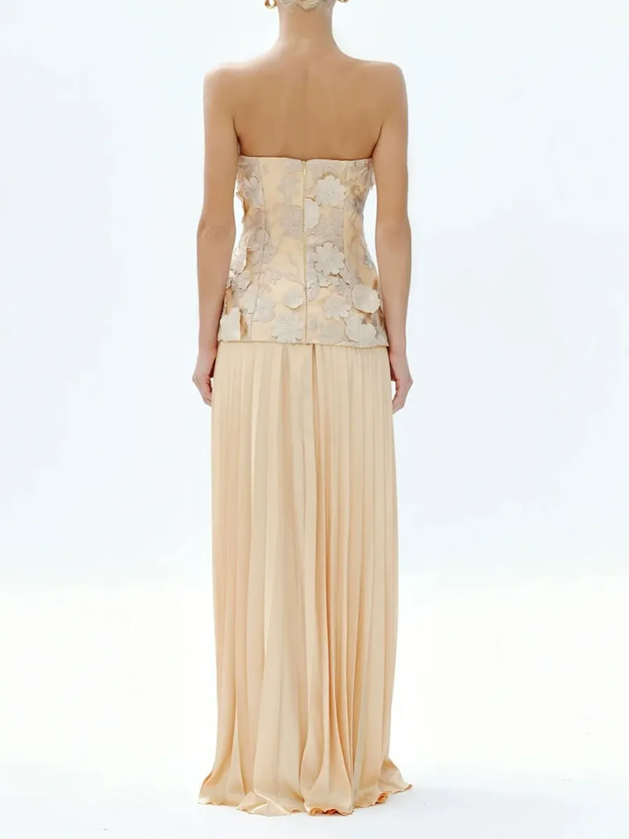 Haley Sleeveless Folds Maxi Dress