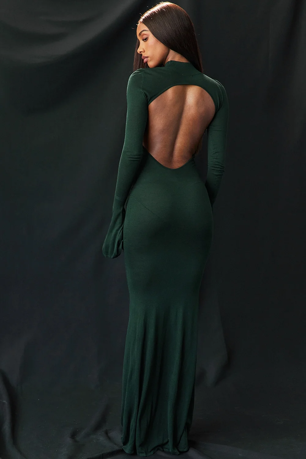 Forest Green Knit Maxi Dress