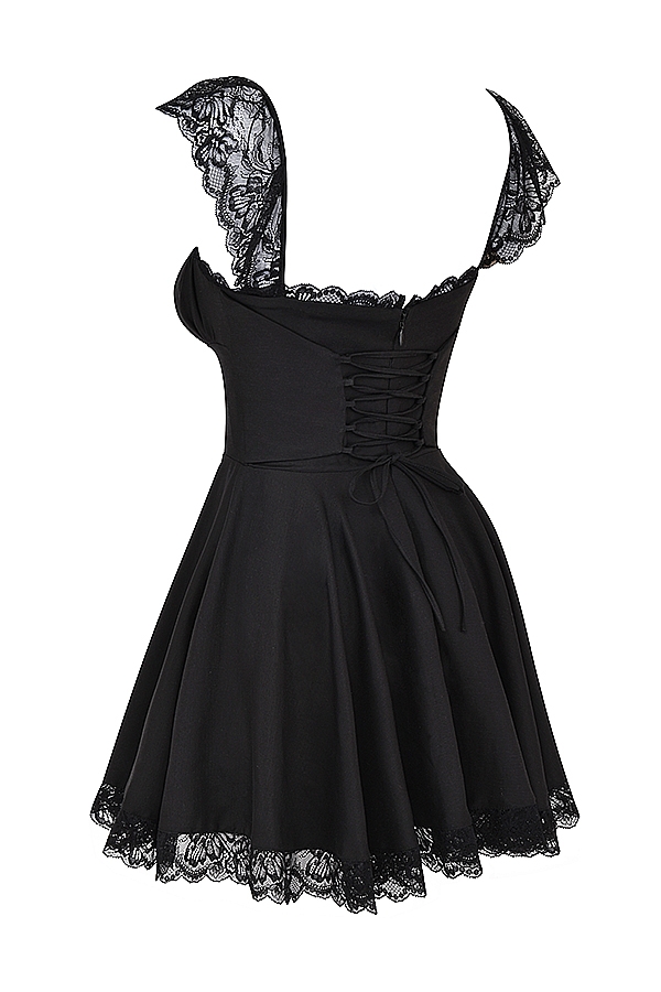 Black A-line Mini Dress