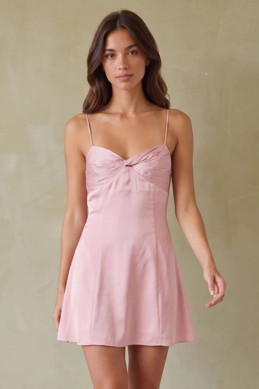 Mary Twist Front Mini Dress