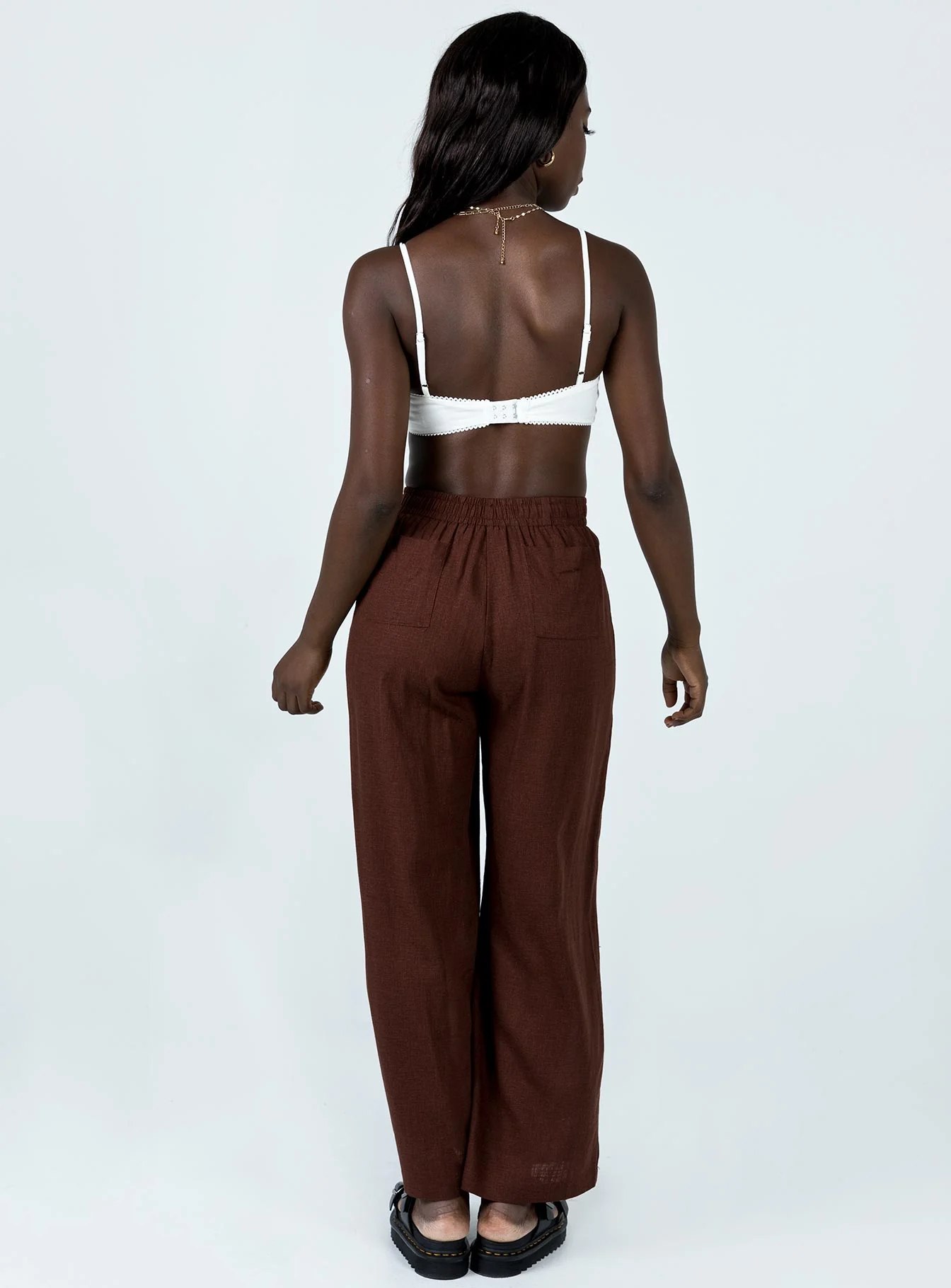 Louis Linen Blend Pants Brown