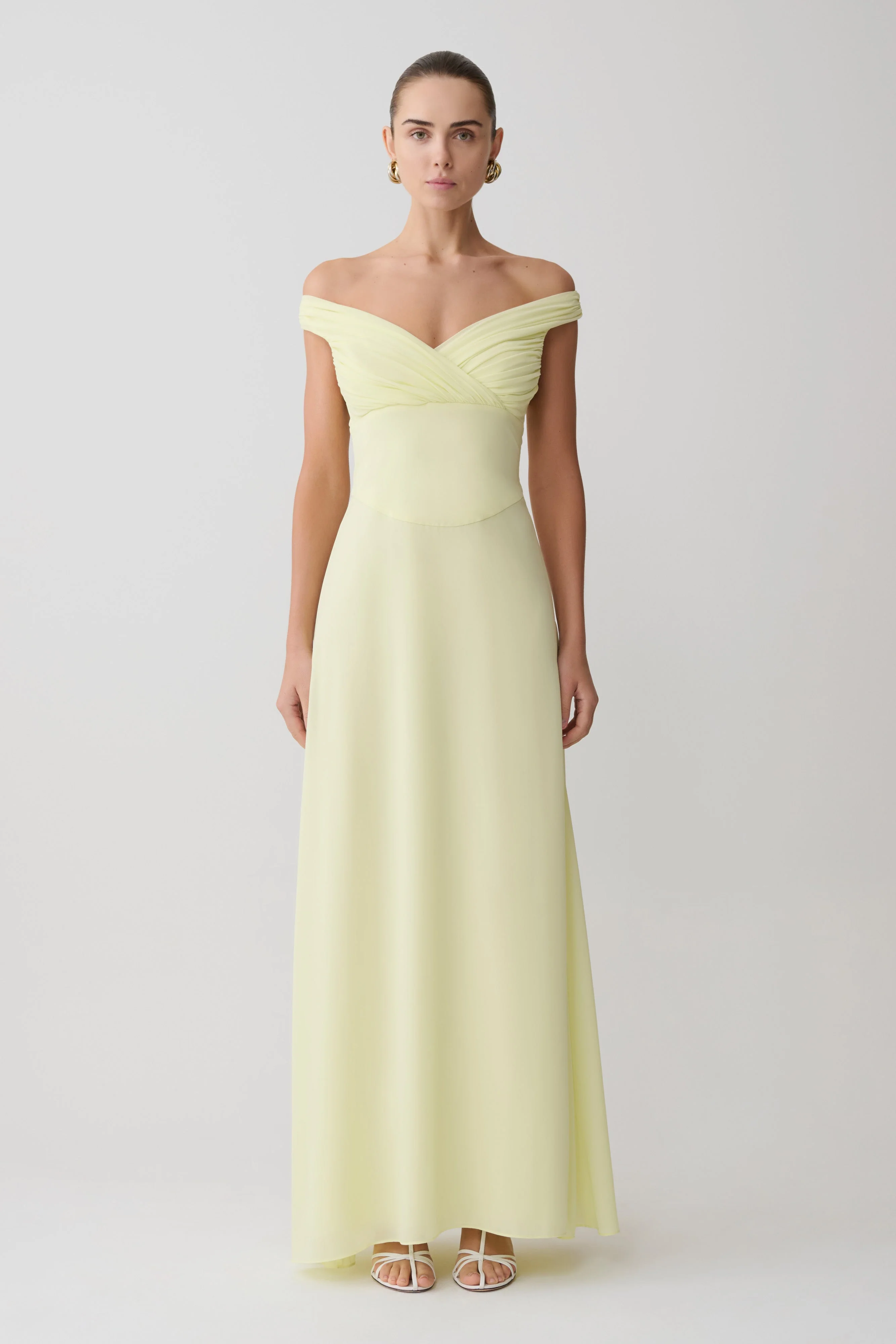 Mabel-Off-Shoulder-Chiffon-Maxi-Dress-Lemon