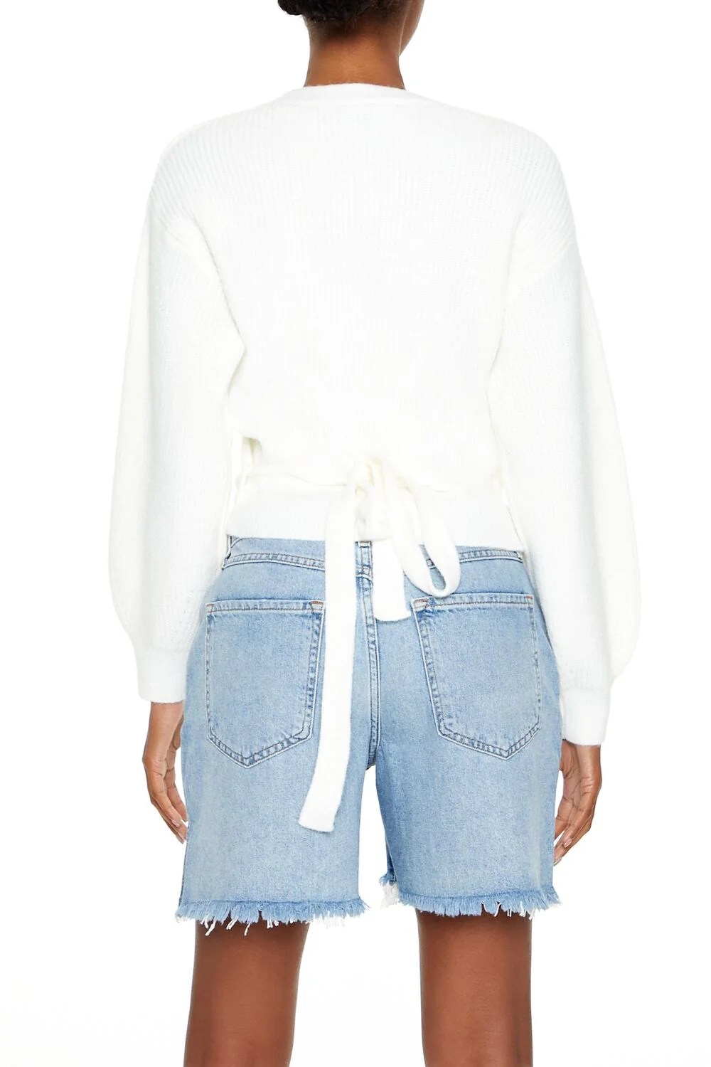 Drop-Sleeve Wrap Sweater