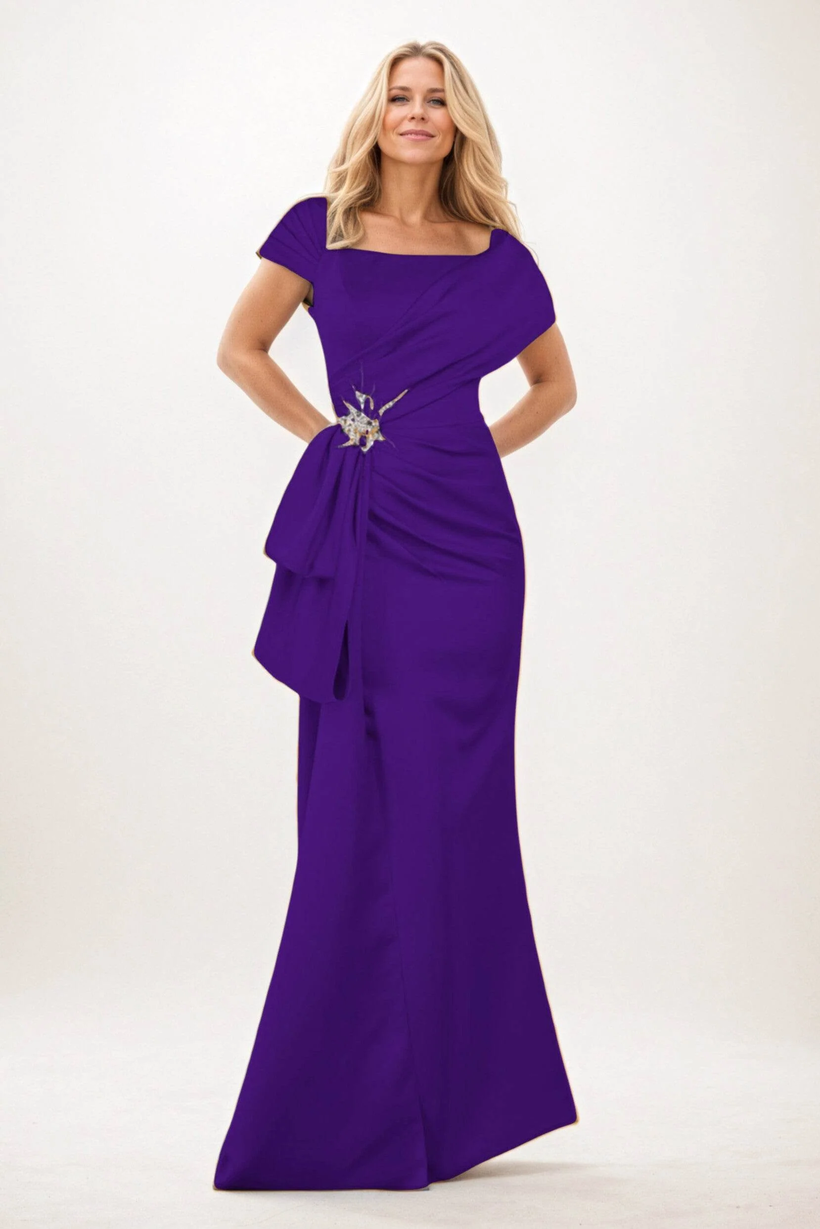 Trumpet-Mermaid Maxi Satin Mother of the Bride Dresses CM0385