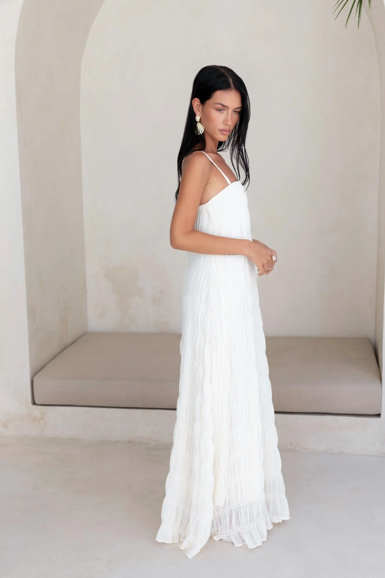 Louisiana Maxi Dress Shell - luluinthesky