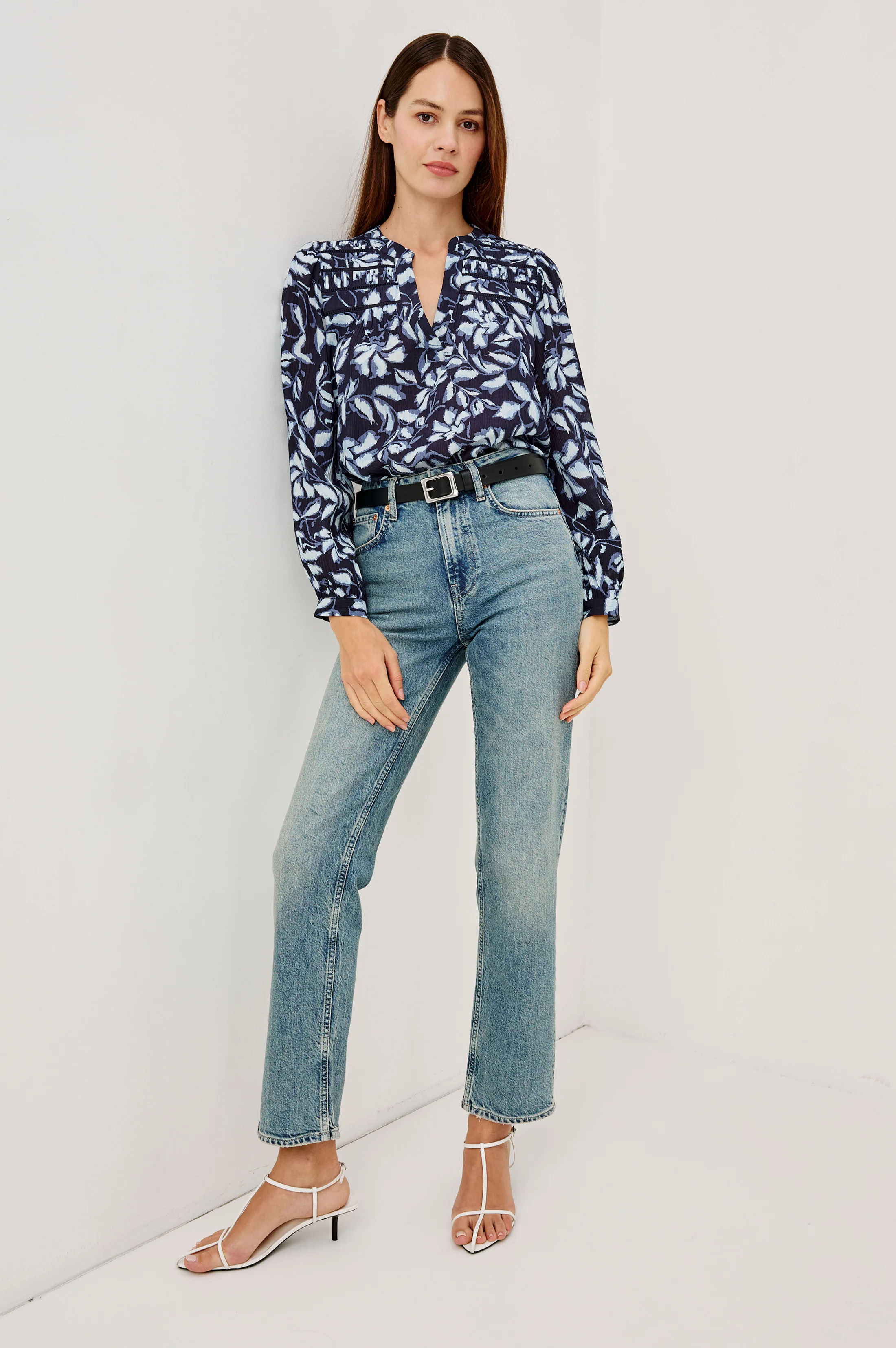 Asta Top - Navy Jasmine