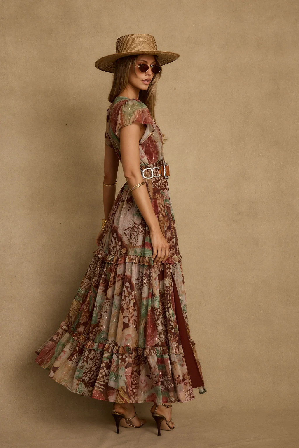 Sundance Rust Multi Printed Maxi Dress