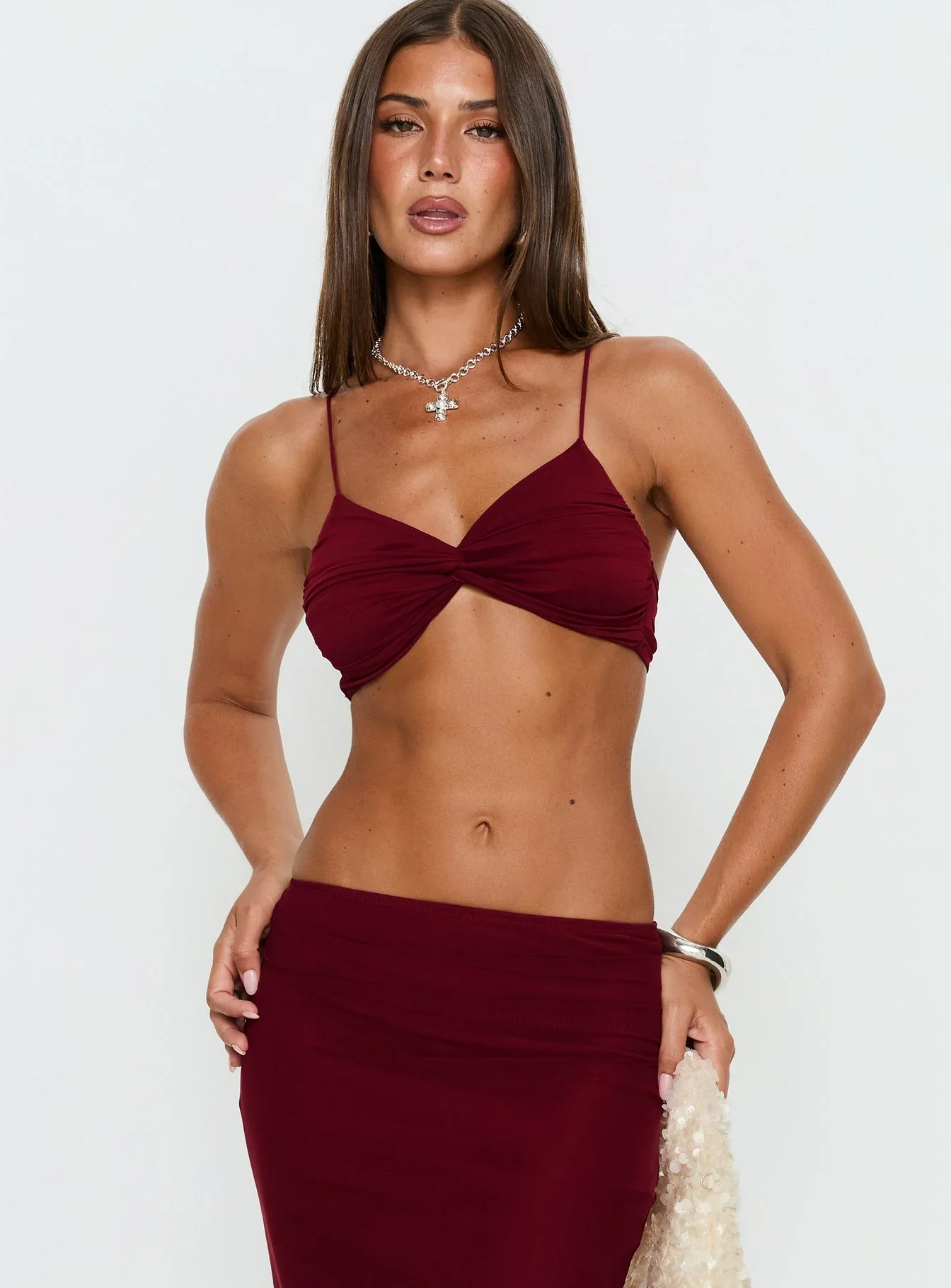 Delores Ruched Top Red