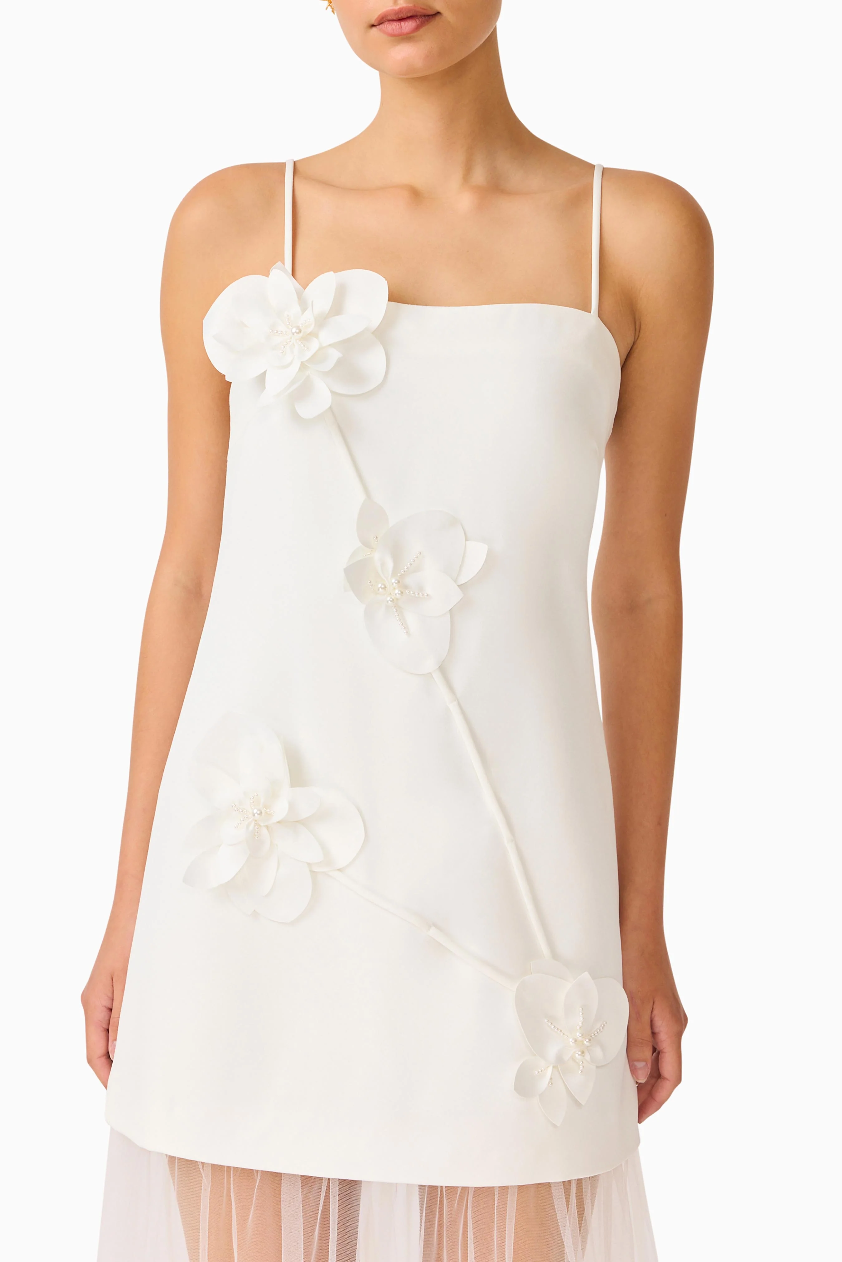 Reina Applique Gown in White